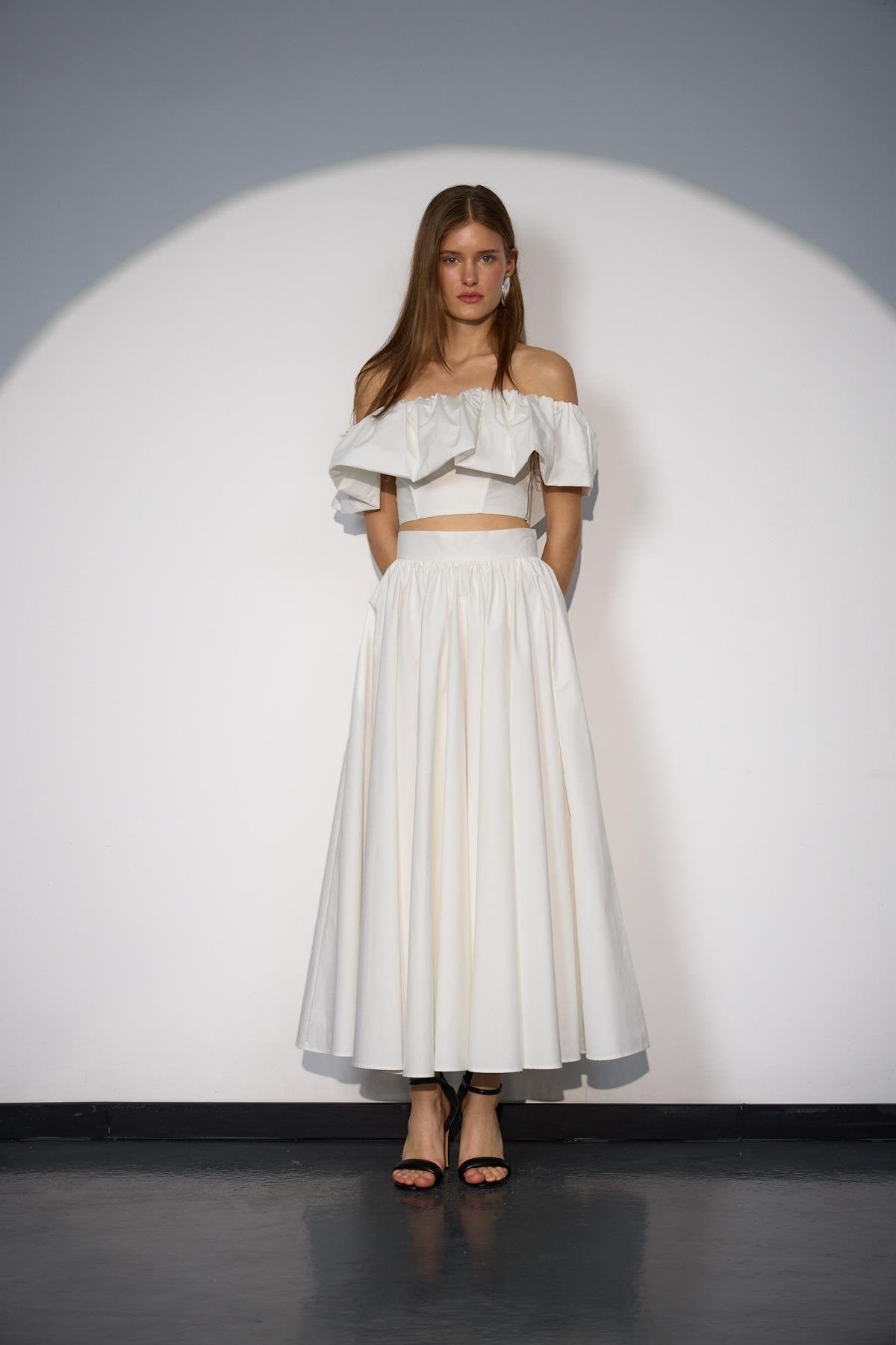 Aura Maxi Skirt Ecru