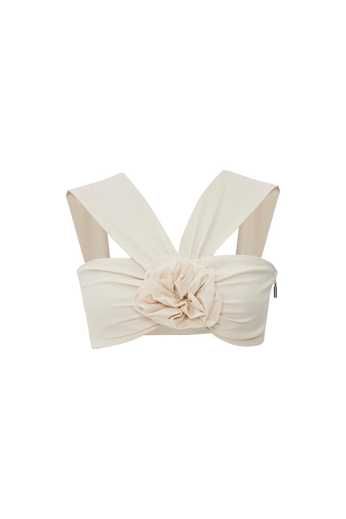 Bloom Serisi Poplin Crop Top Taş