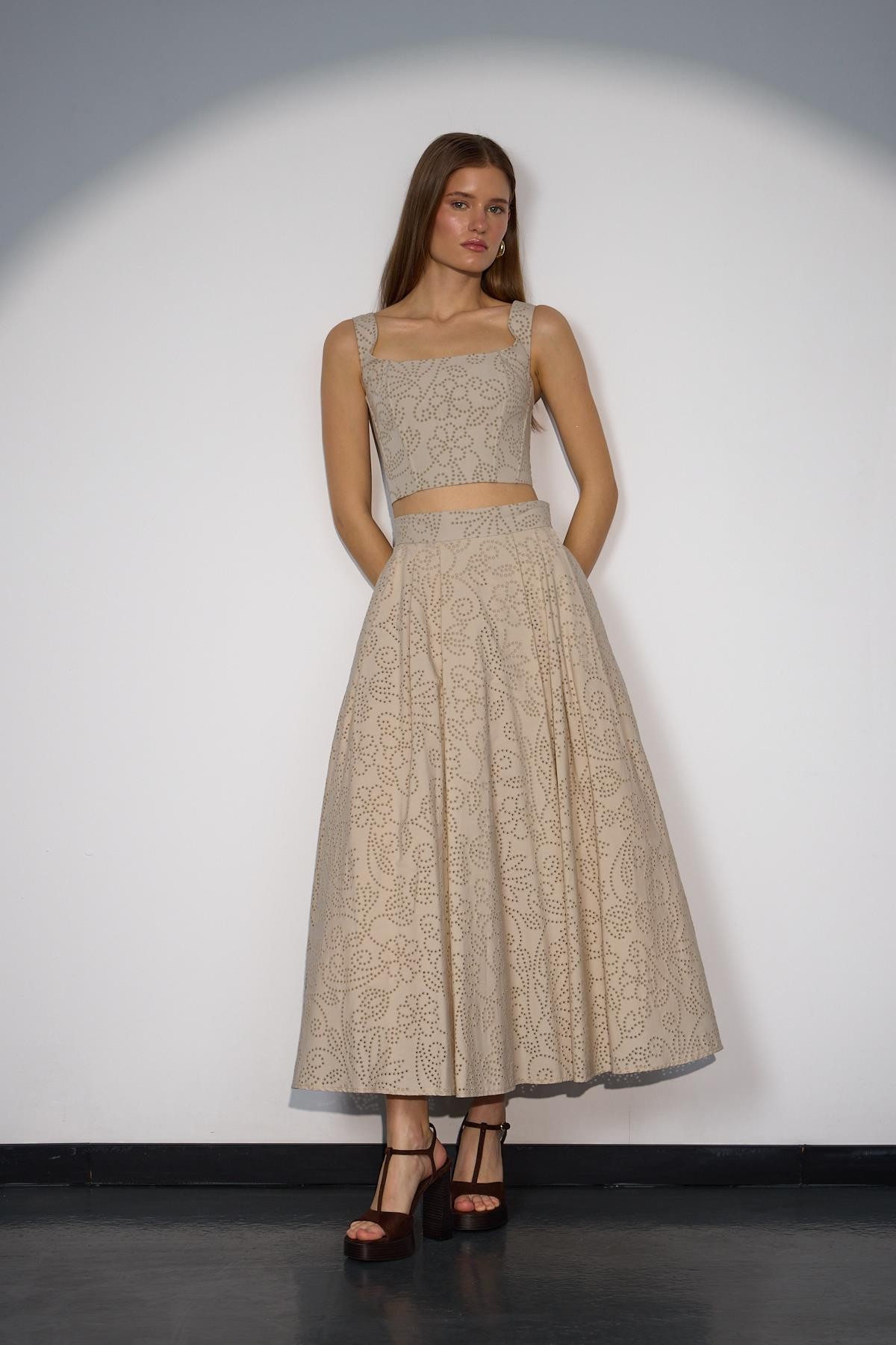 Blooming Grace Maxi Boy Prenses Etek Bej