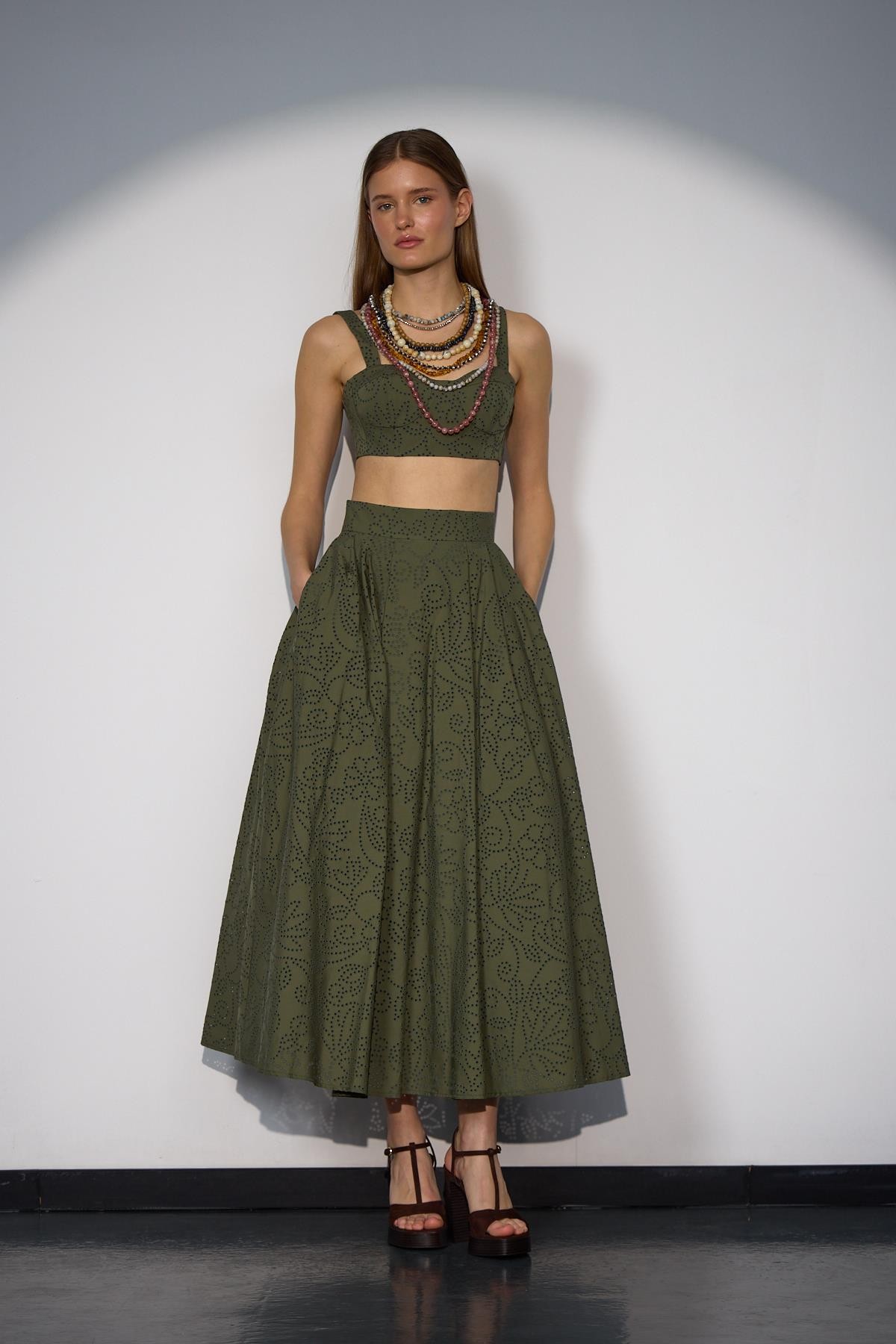 Blooming Grace Maxi Boy Prenses Etek Haki