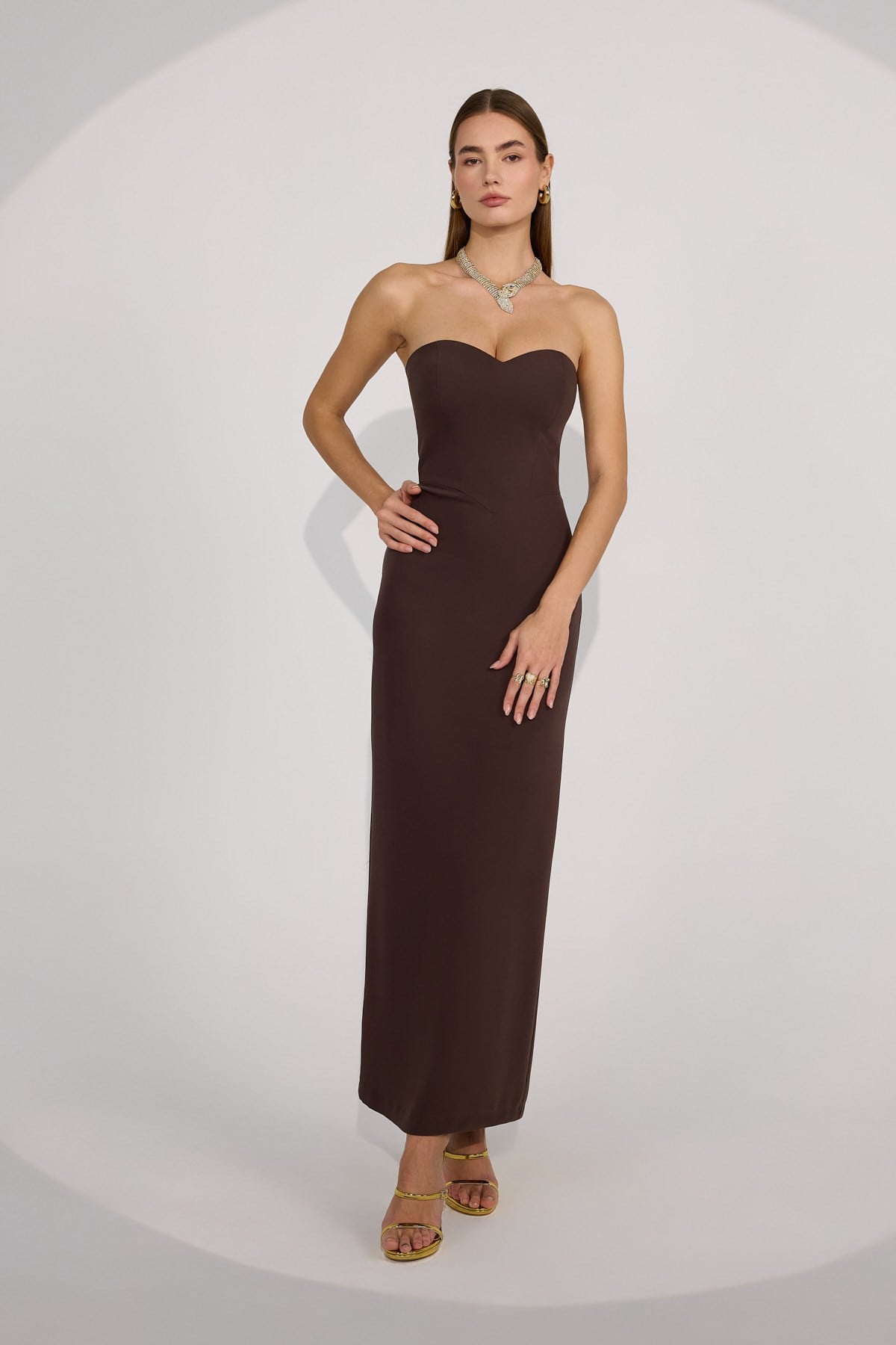 Carmen Kiss Maxi Dress Brown