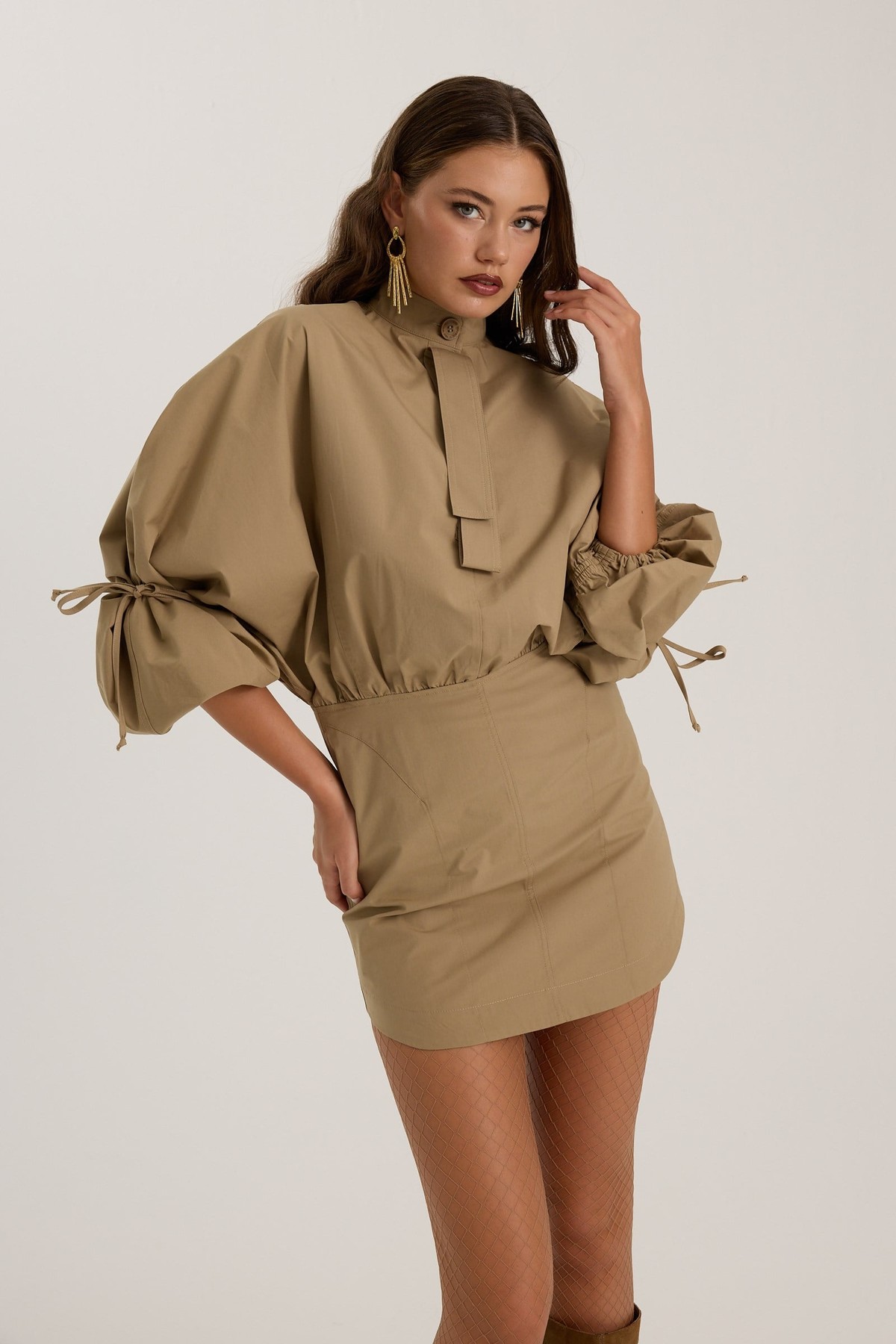 Crown Safari Dress Bronze Brown
