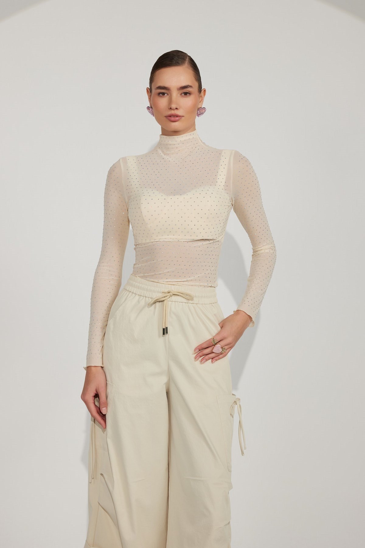 Diamond Babe Tulle Blouse White