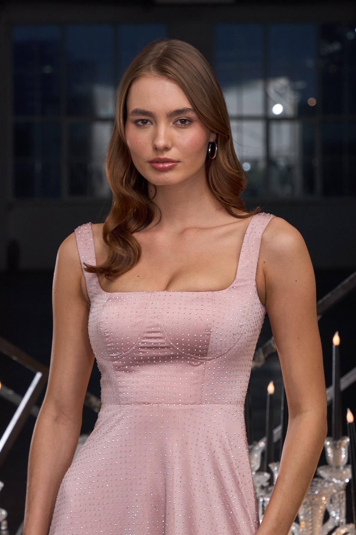 Glamorous Diamond Radiance Mini Dress Pembe