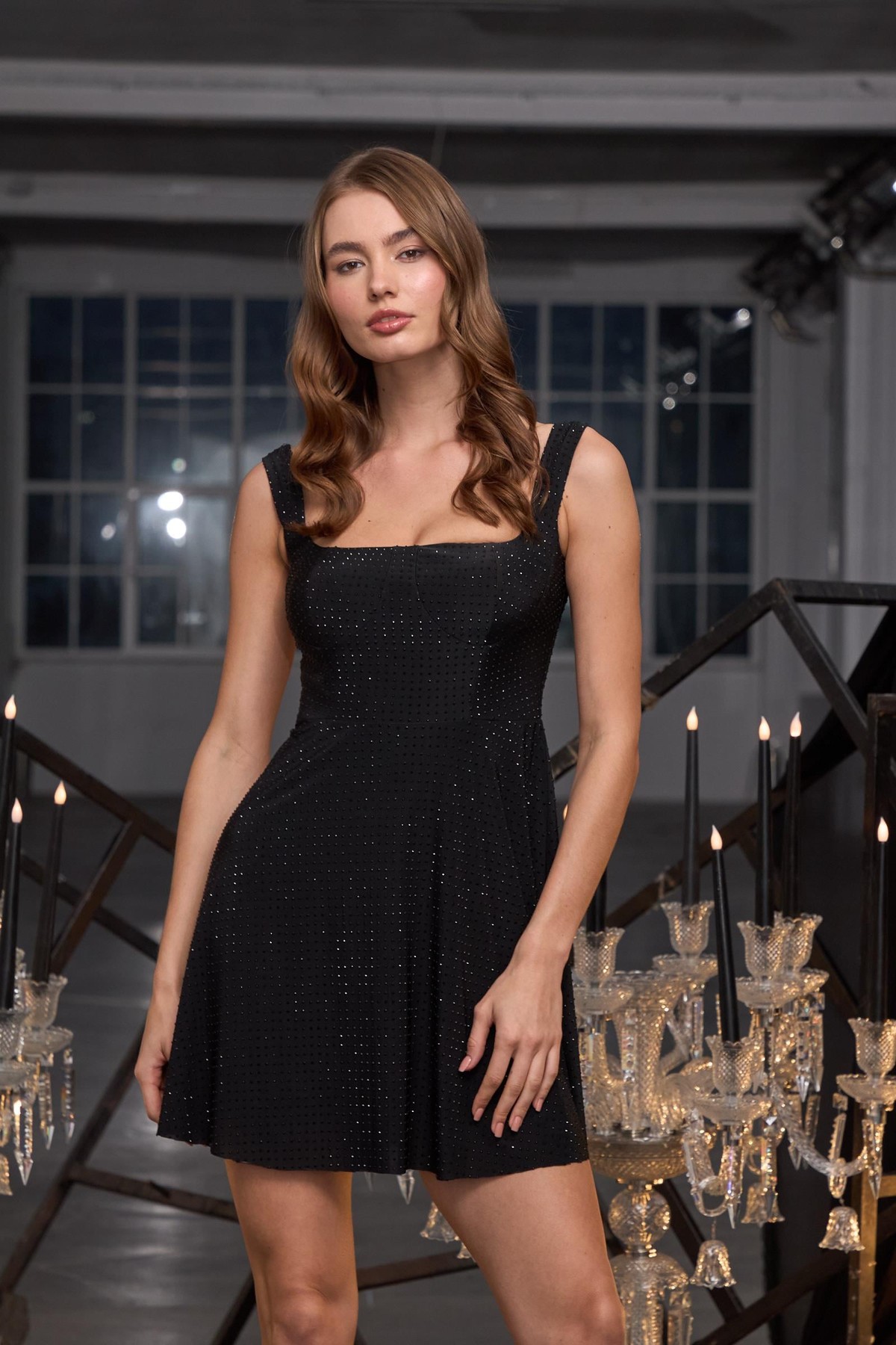 Glamorous Diamond Radiance Mini Dress Siyah