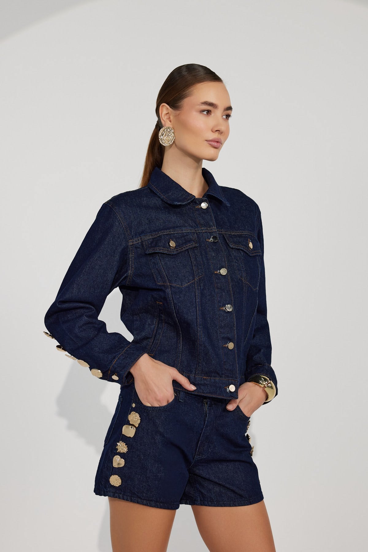 Golden Icon Denim Short Blue Denim
