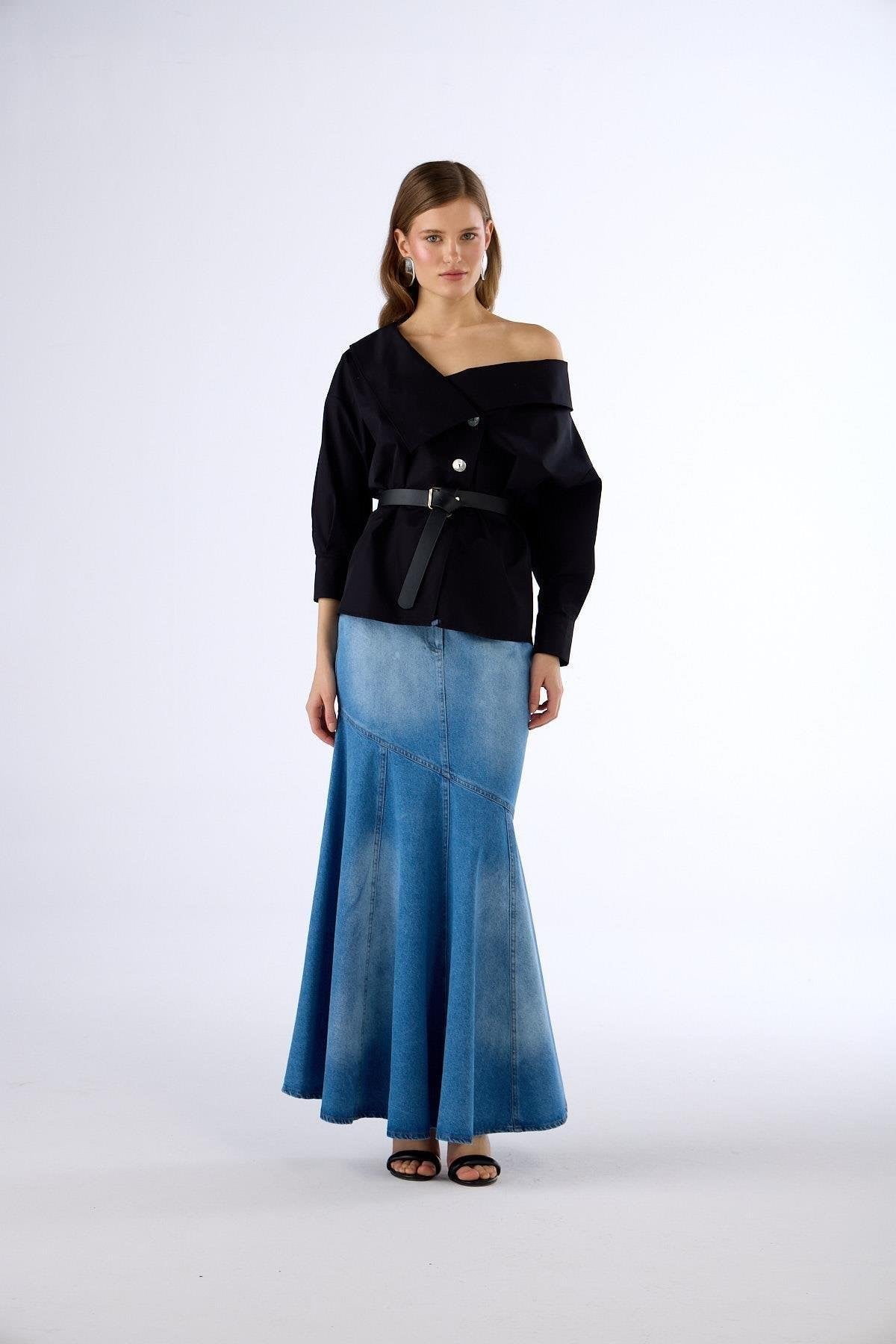 Iconic Lady Di 100% Cotton Shirt Black