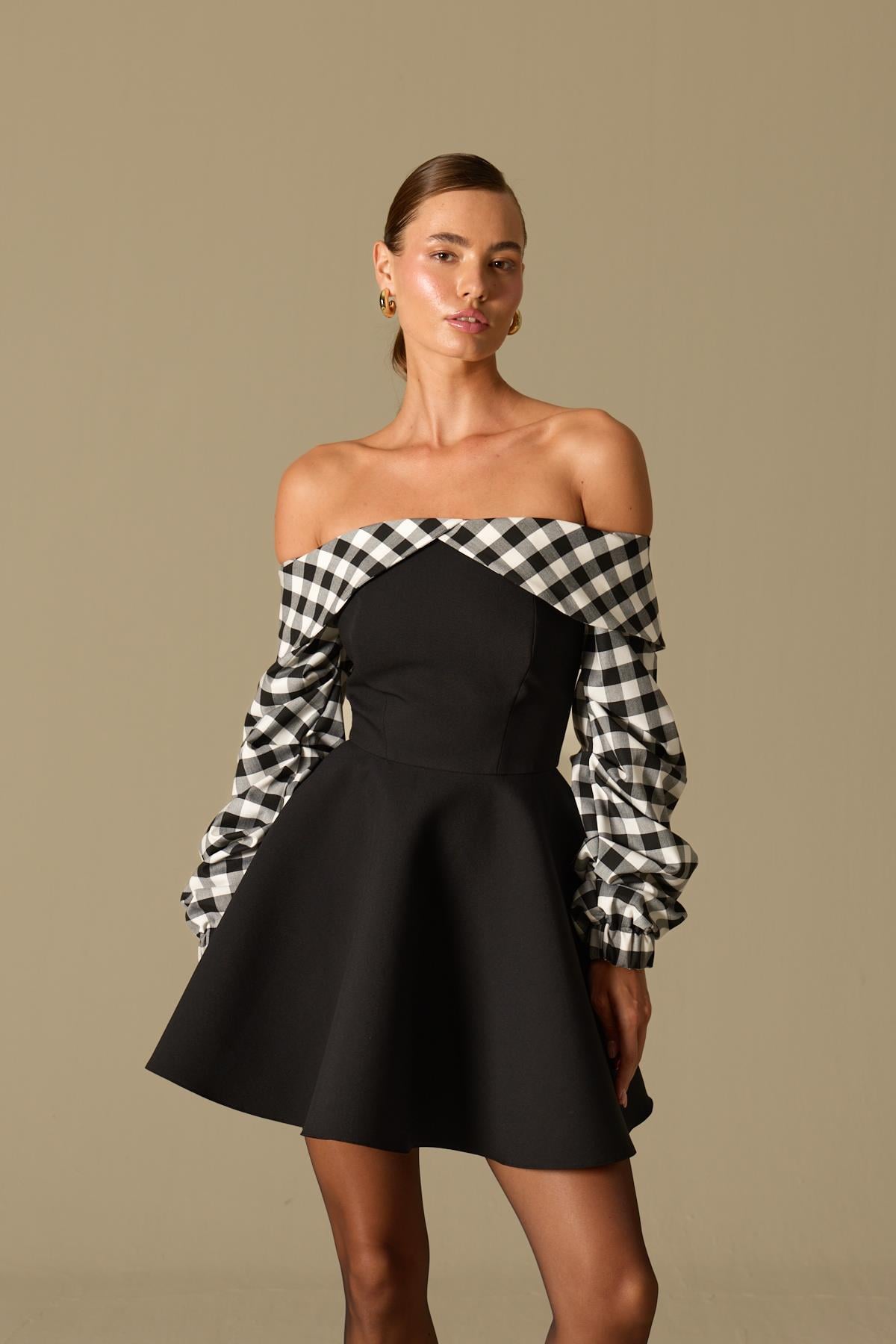 ILLUSION MINI DRESS Black