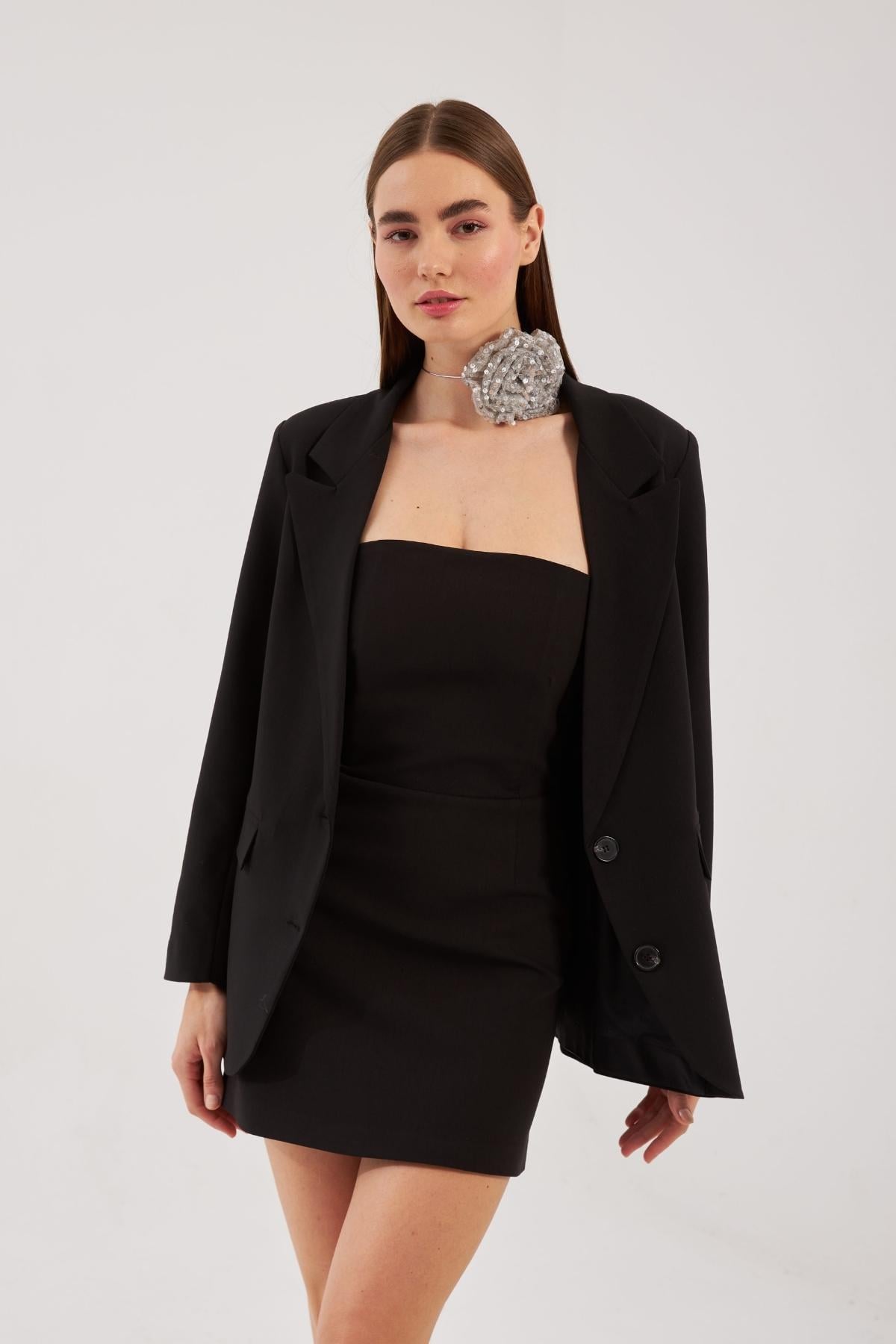 Oversize Blazer Jacket Siyah