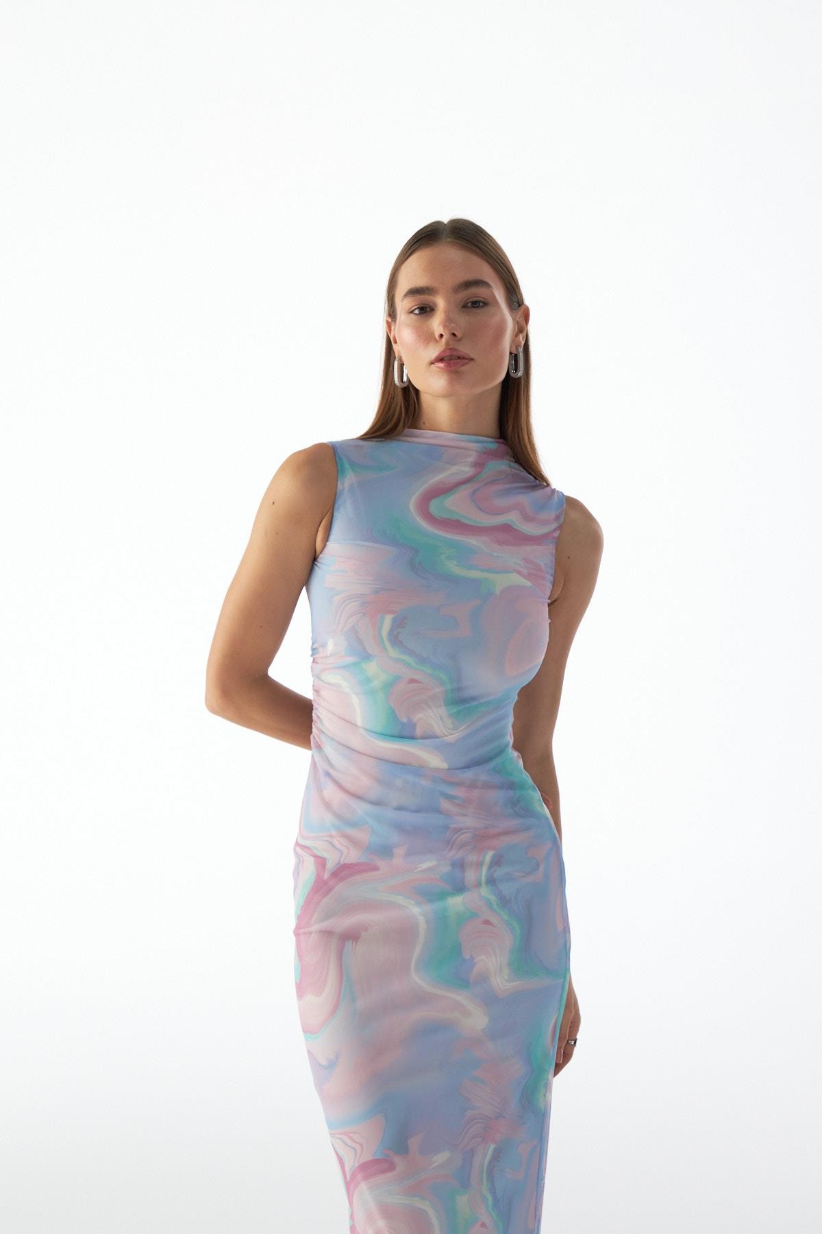Palette Chic  Maxi Boy Tül Elbise Lila