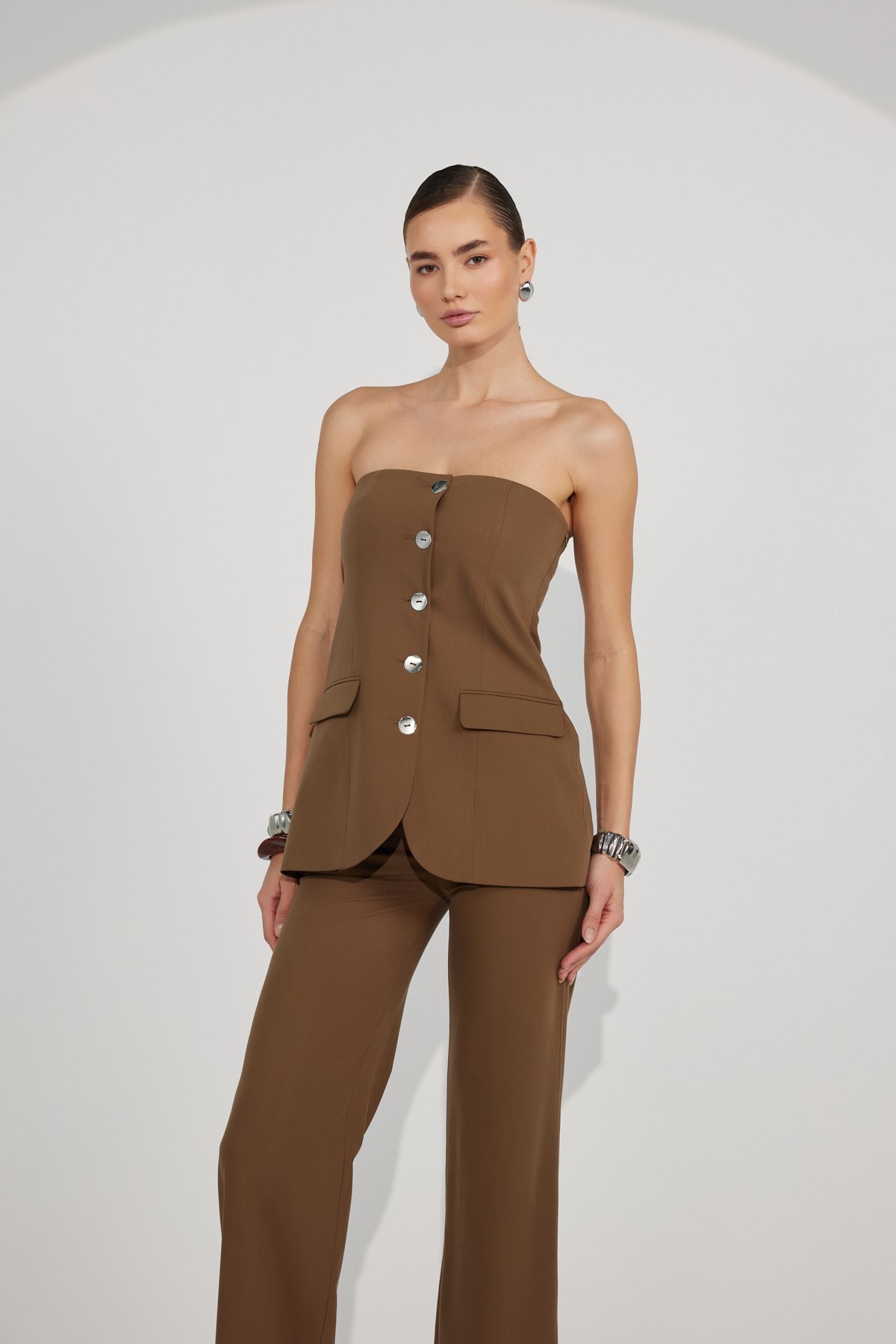 Pure Vest Bustier Brown