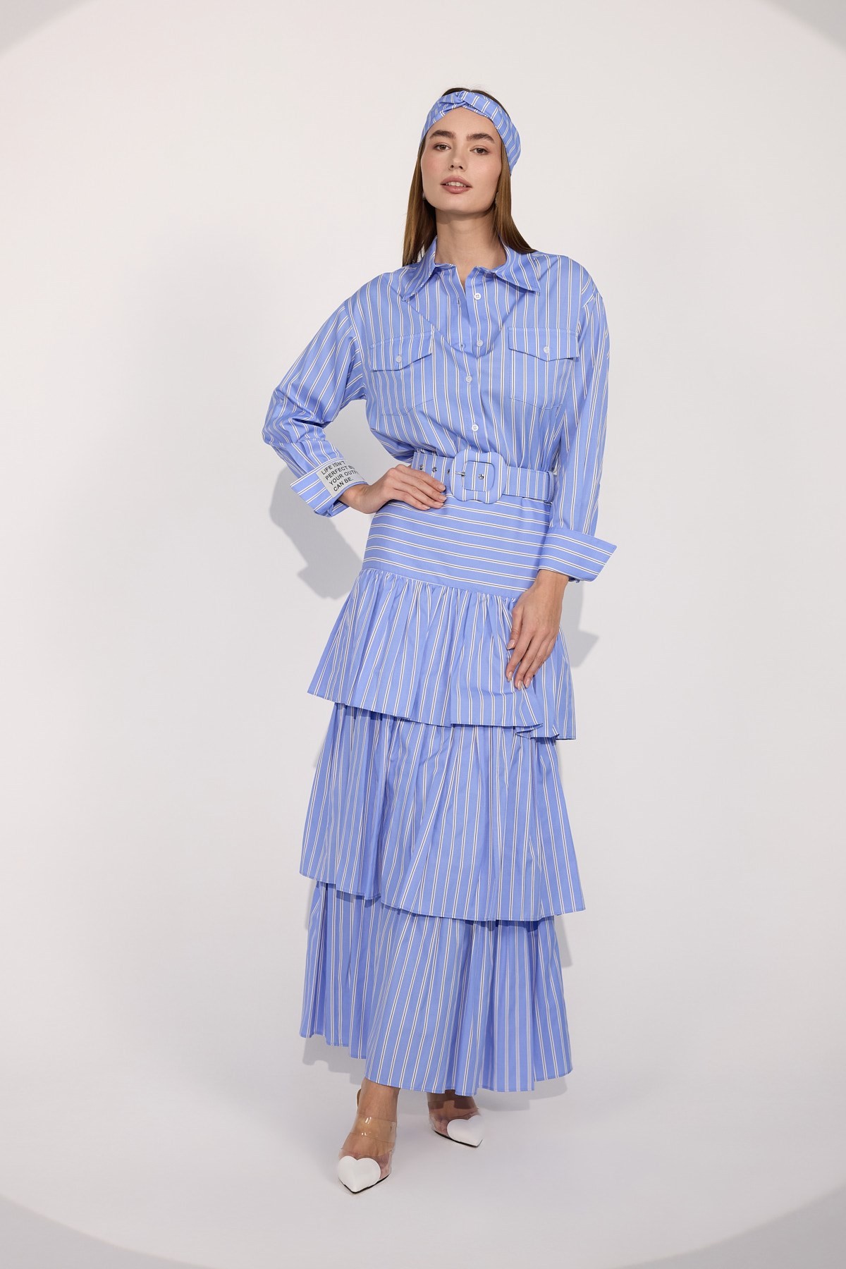 Queen Breeze Maxi Skirt&Belt Blue