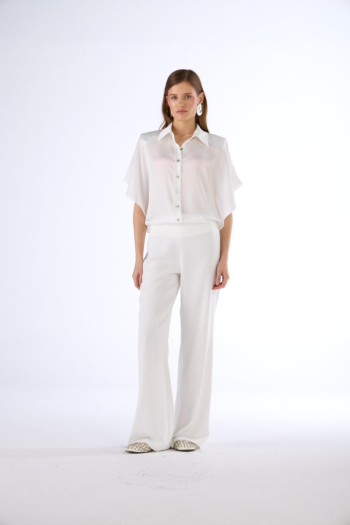 So Chic Kumaş Pantolon Beyaz
