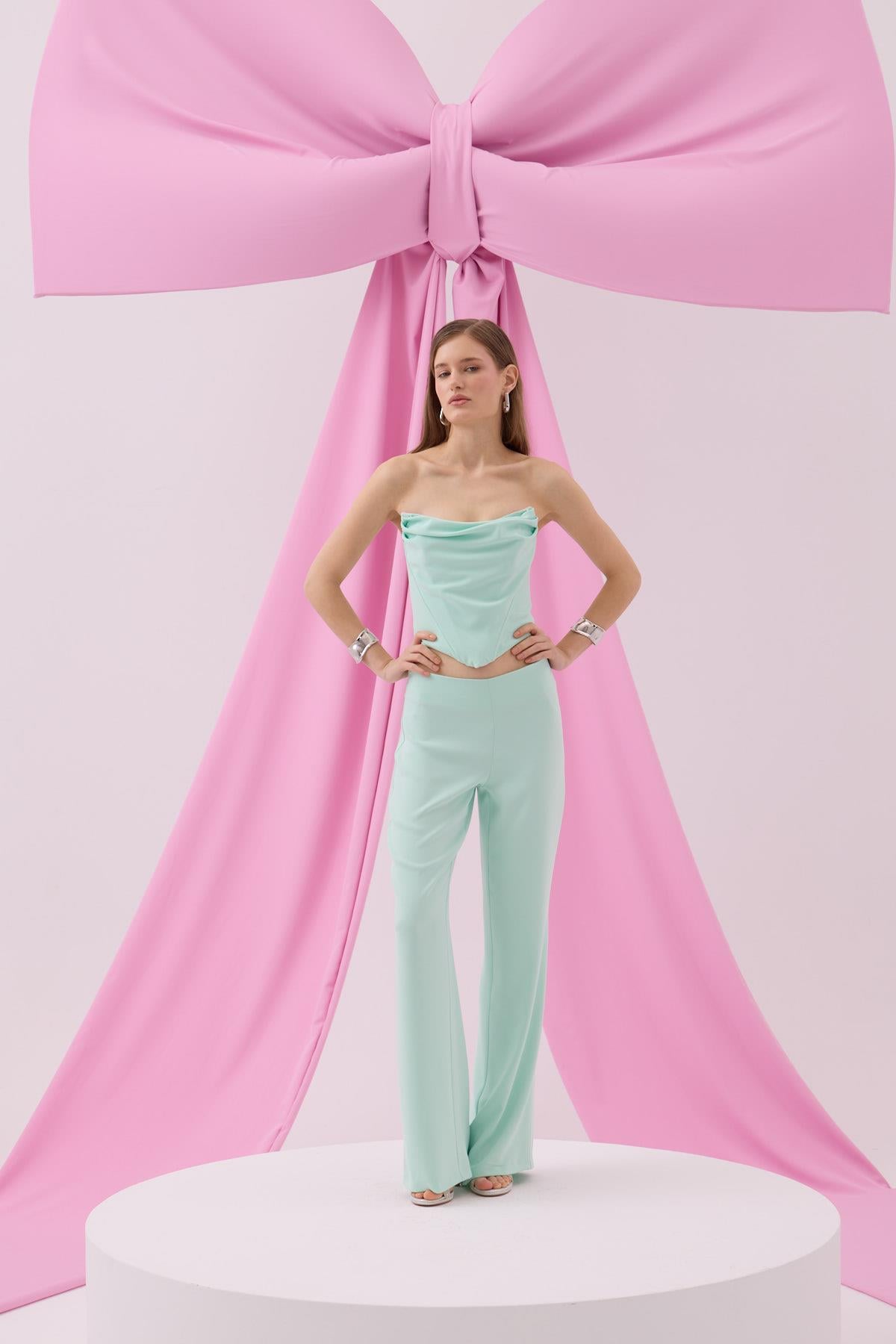 So Chic Kumaş Pantolon Mint