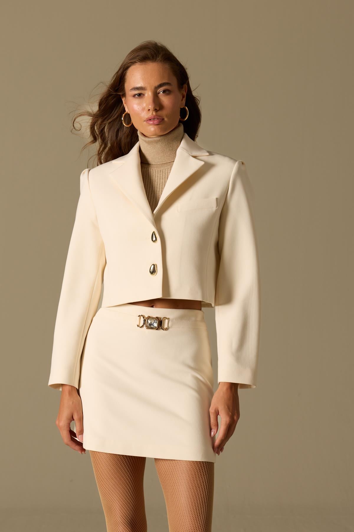 Tailored Whisper Blazer Ecru