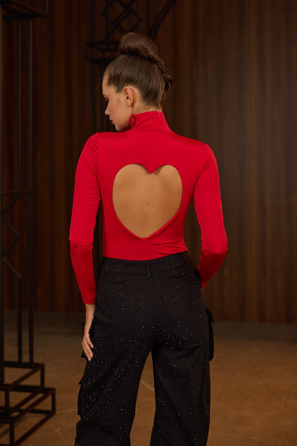 The Icon Heart Bodysuit Red