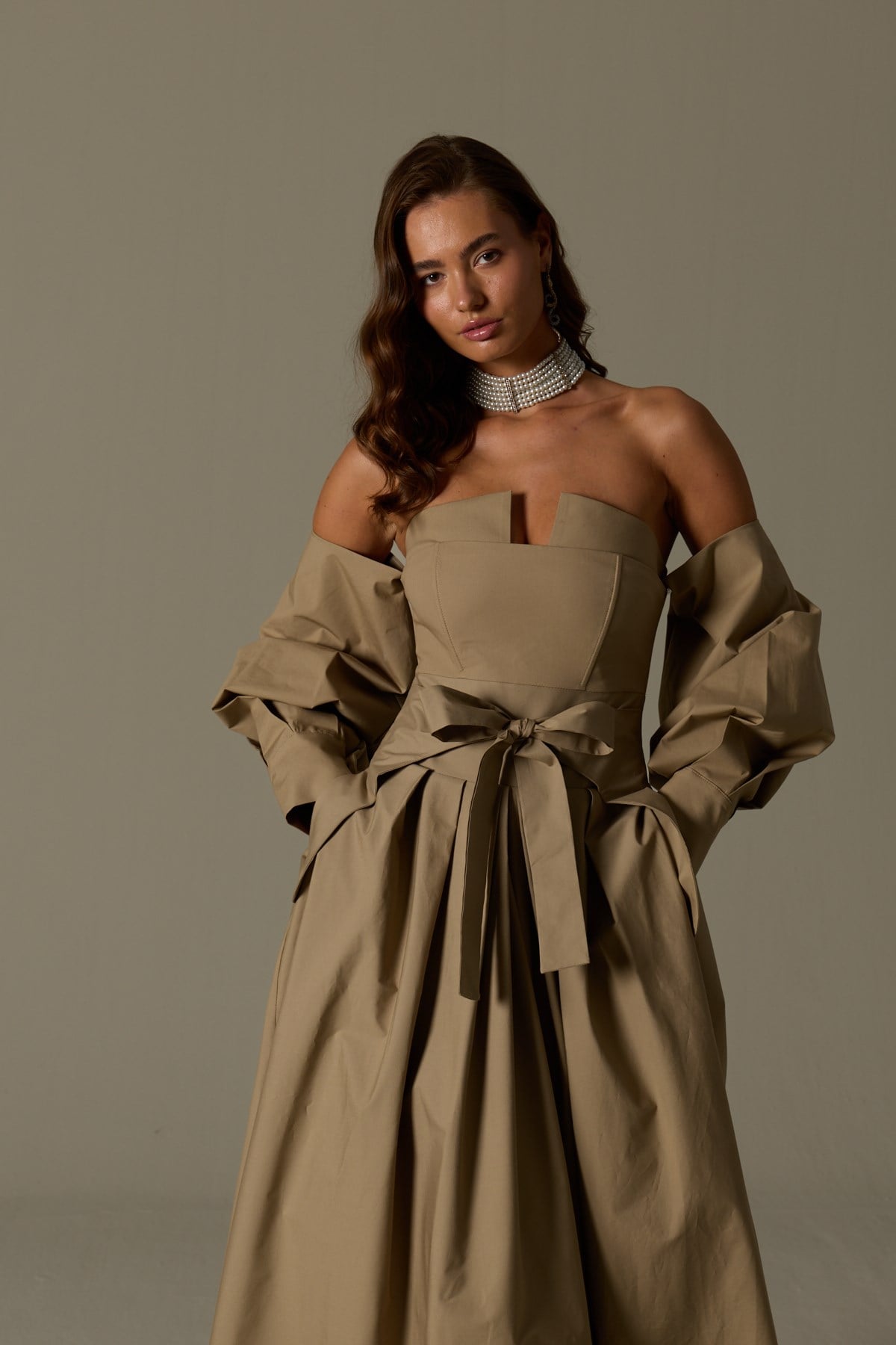 The Reform Iconic Maxi Dress Bronze Brown