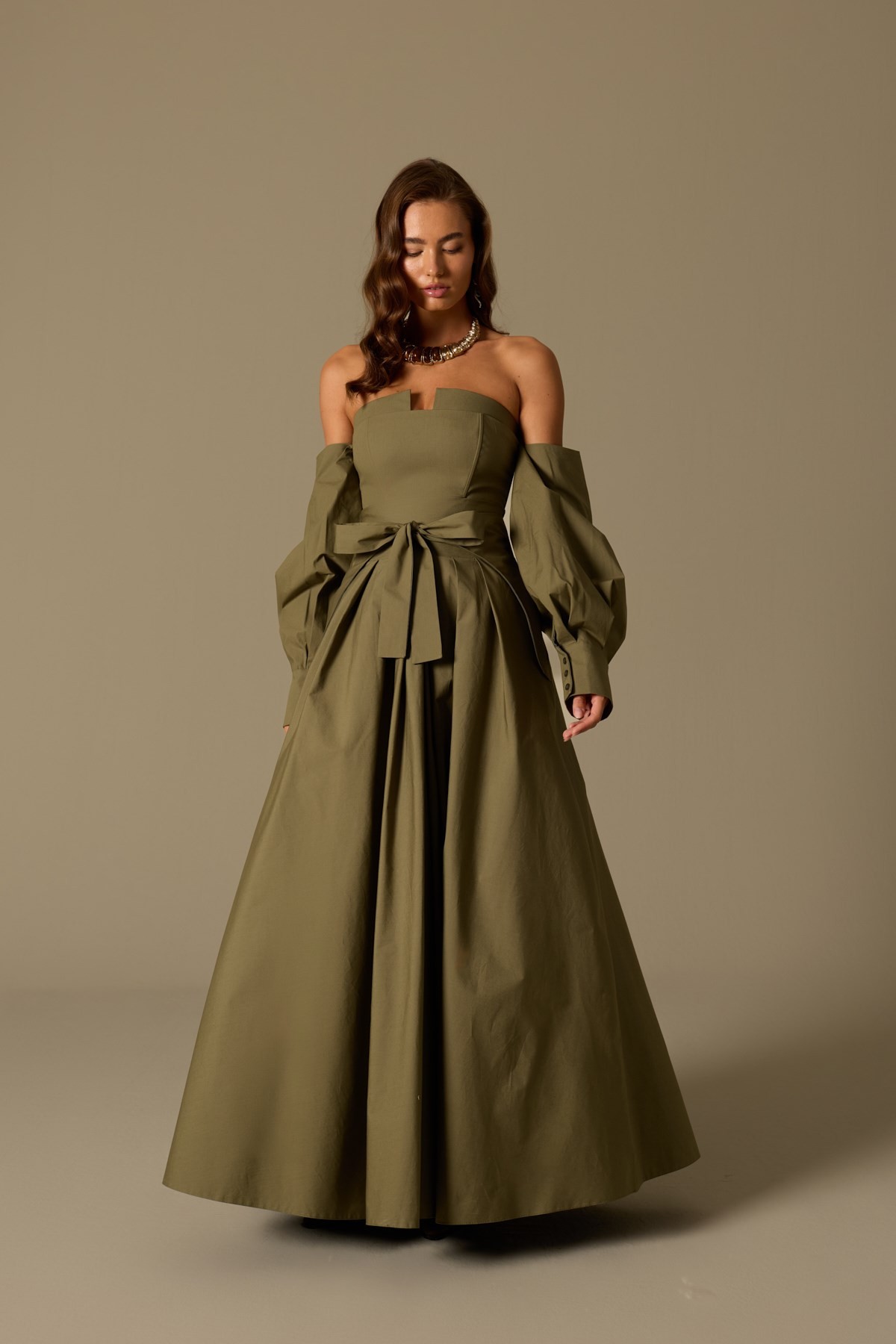 The Reform Iconic Maxi Dress Khaki