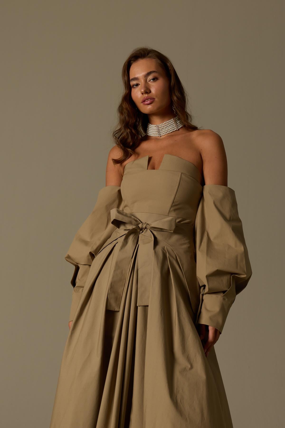 The Reform Maxi Dress Bronze Brown