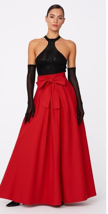 The Reform Maxi Skirt Red