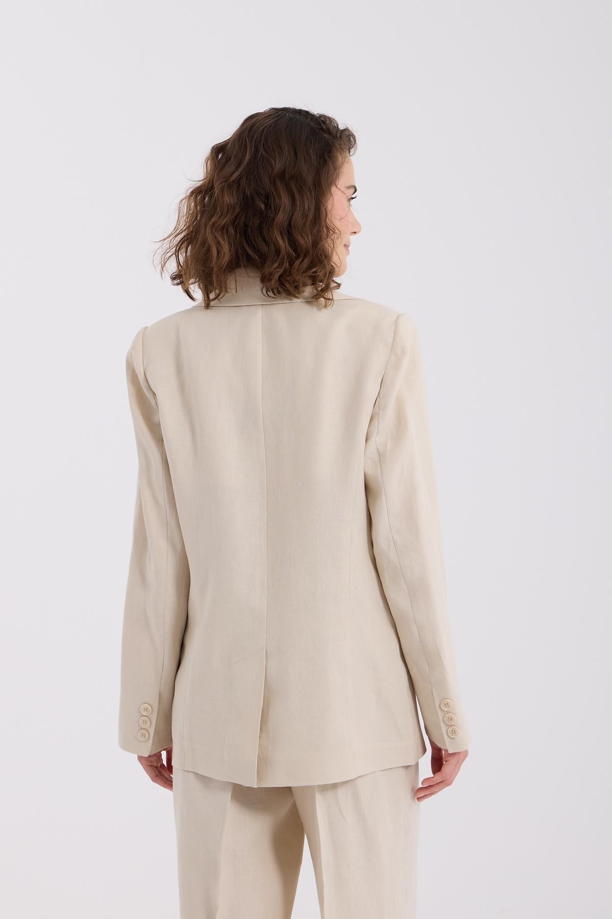%100 Linen Icon Blazer Beige