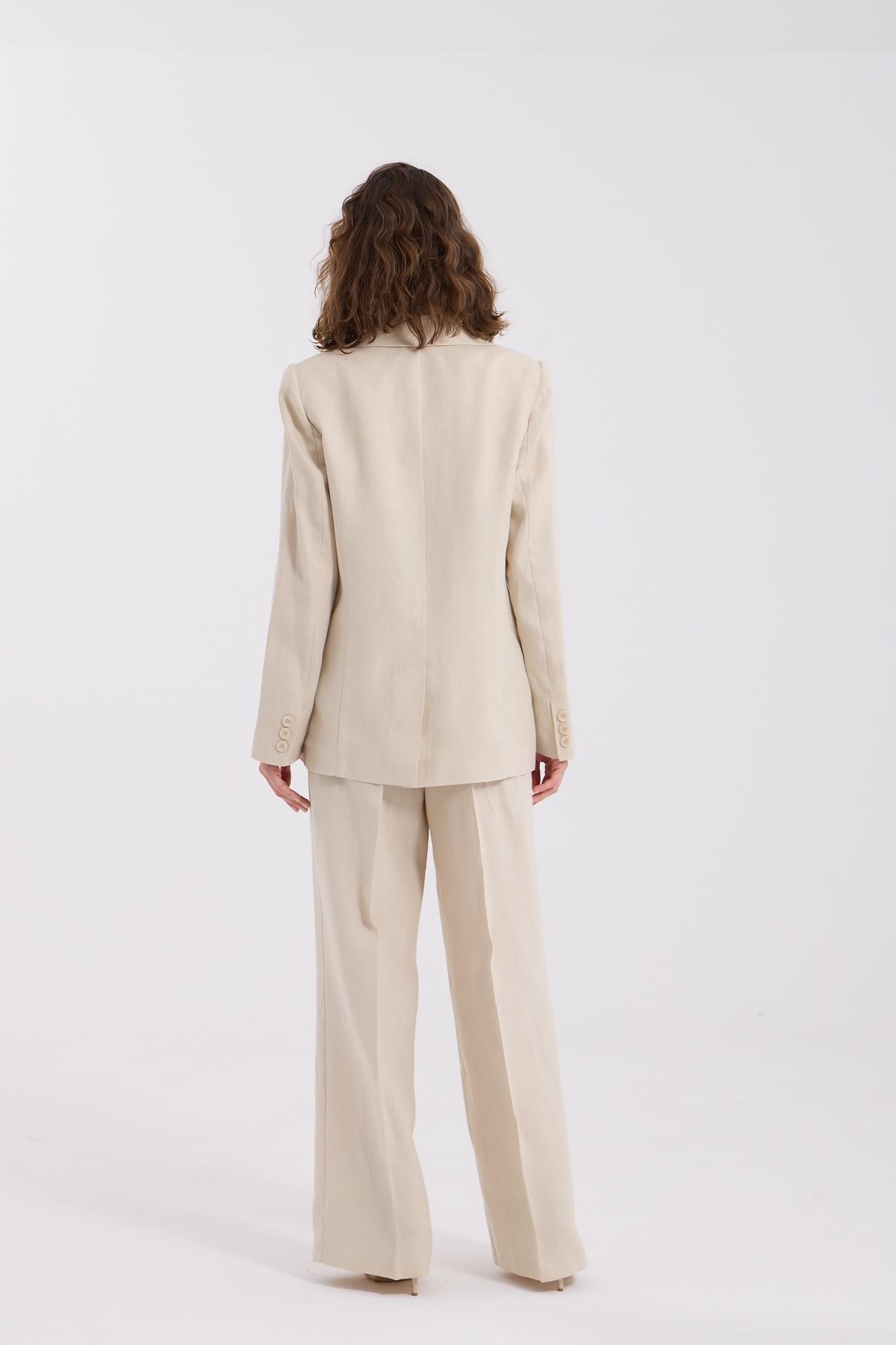 %100 Linen Icon Blazer Beige