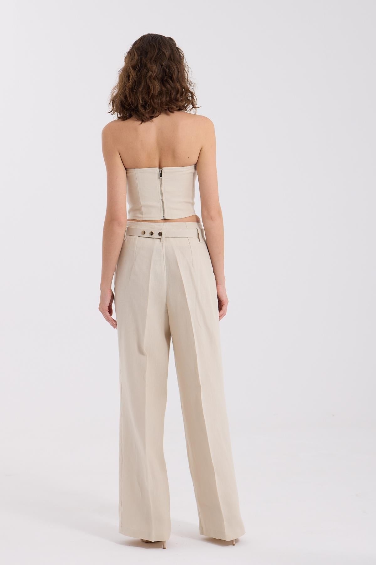 %100 Linen Icon Bustier Beige