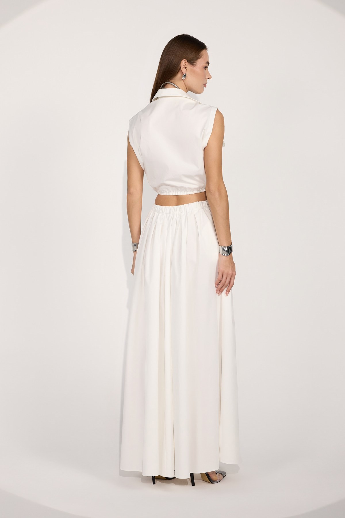 Aria Crop Shirt White