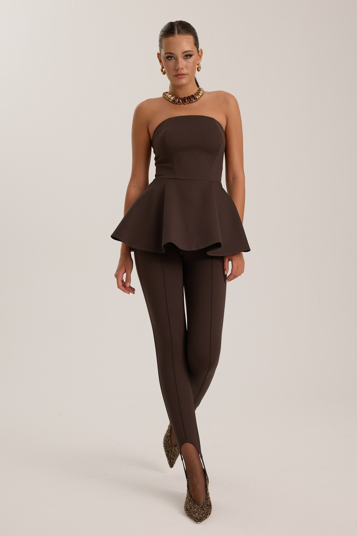 Aura Corset Top Brown