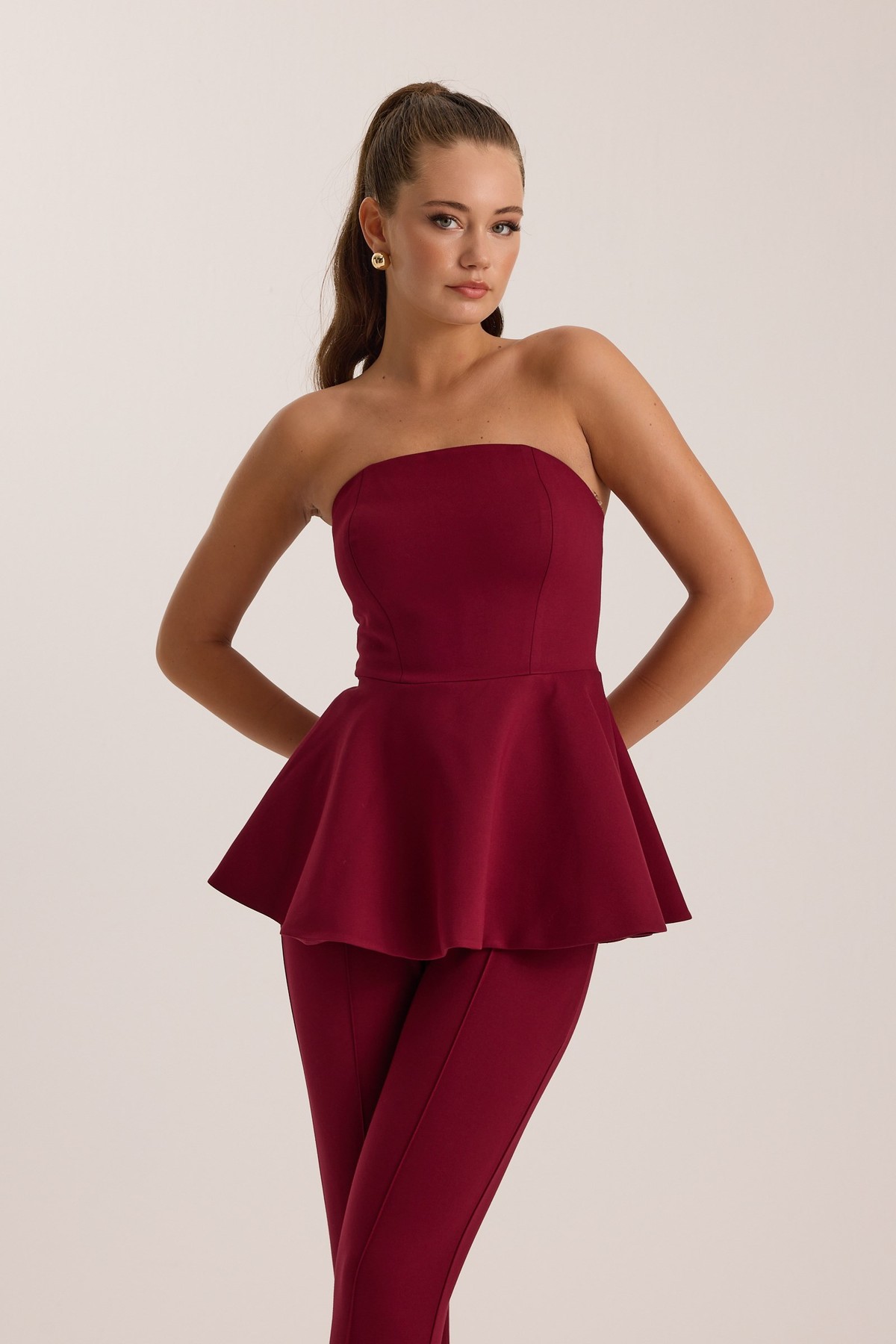 Aura Corset Top Burgundy