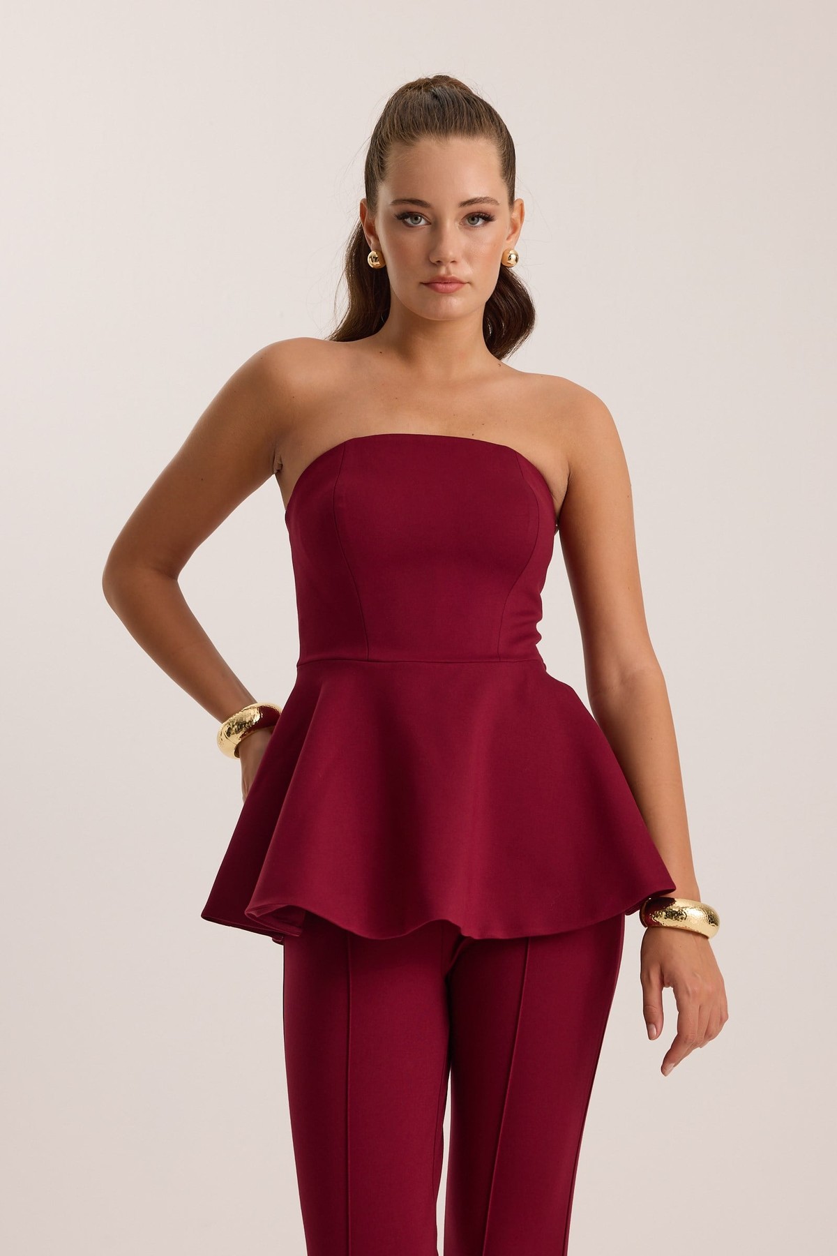 Aura Corset Top Burgundy