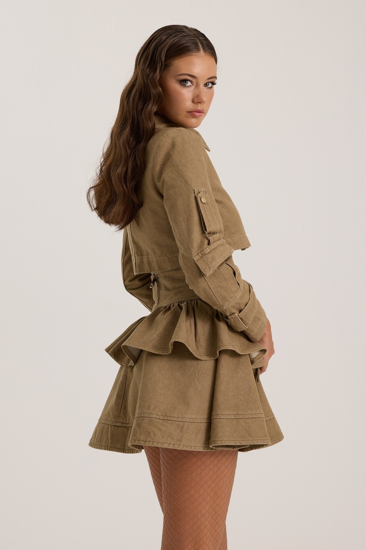 Belle de Jour Denim Mini Skirt Tint Mink