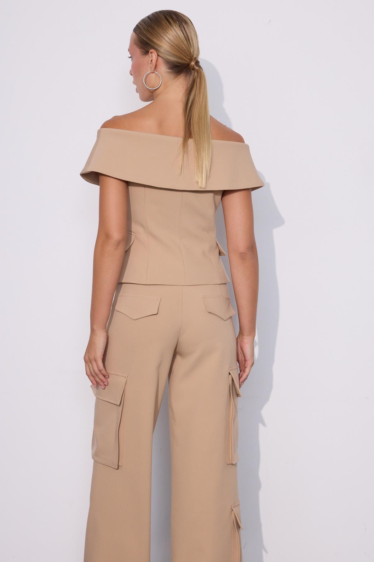 Carrie Straplez Yelek Camel