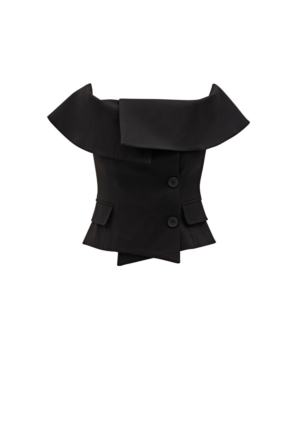 Carrie Straplez Yelek Siyah