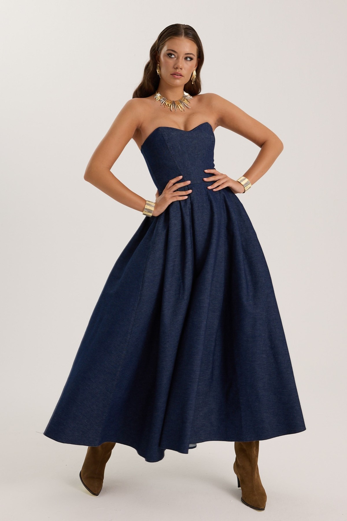 Charlotte ICON Denim Dress DARK BLUE