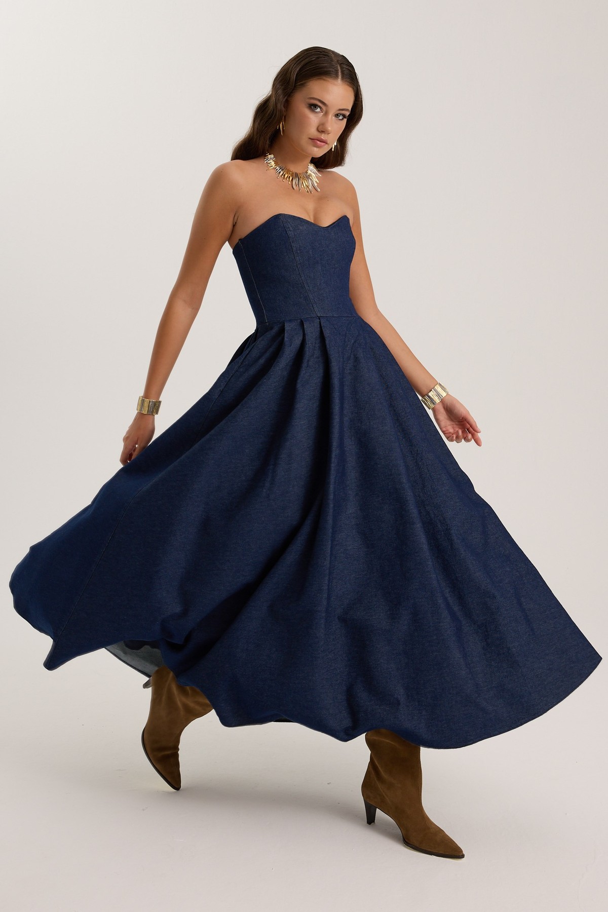 Charlotte ICON Denim Dress DARK BLUE