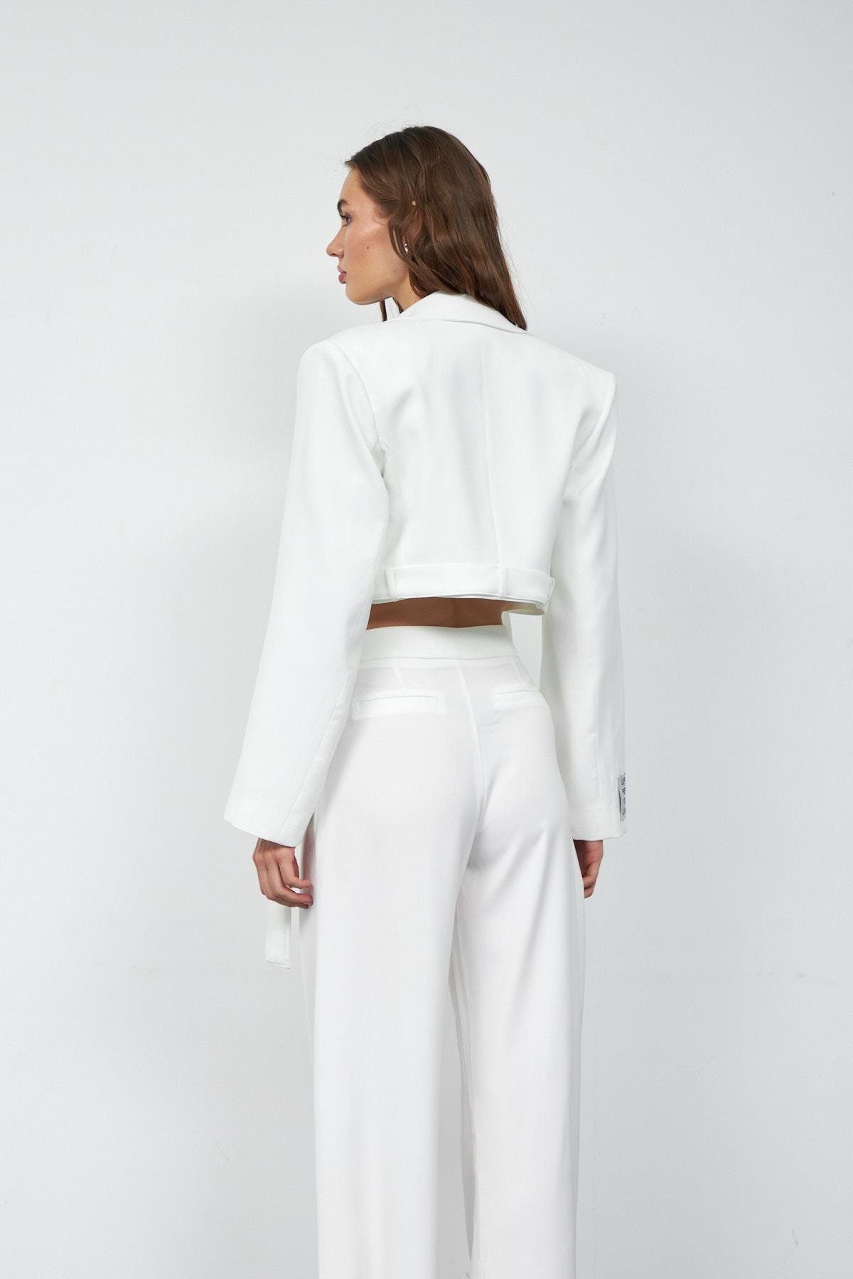 Chic Palazzo Pantolon Beyaz