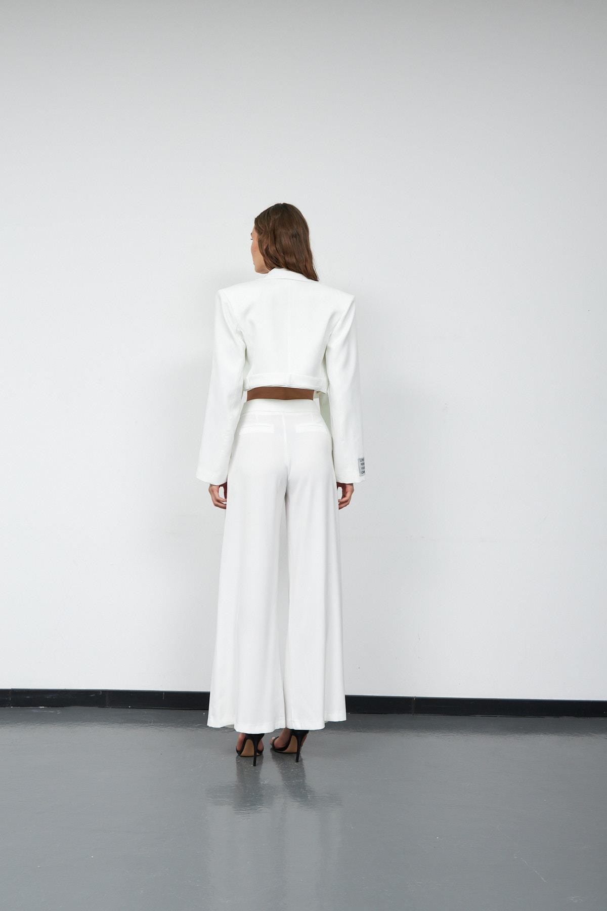 Chic Palazzo Pantolon Beyaz