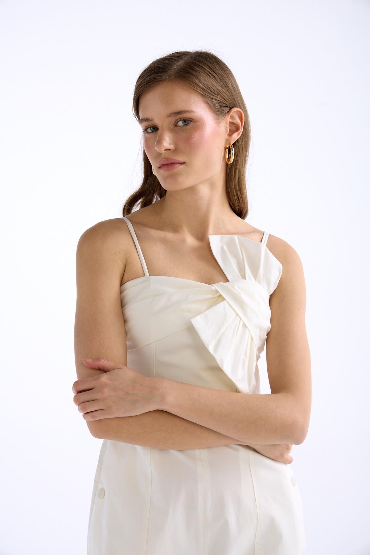 Chic Twist Jumpsuit Beyaz