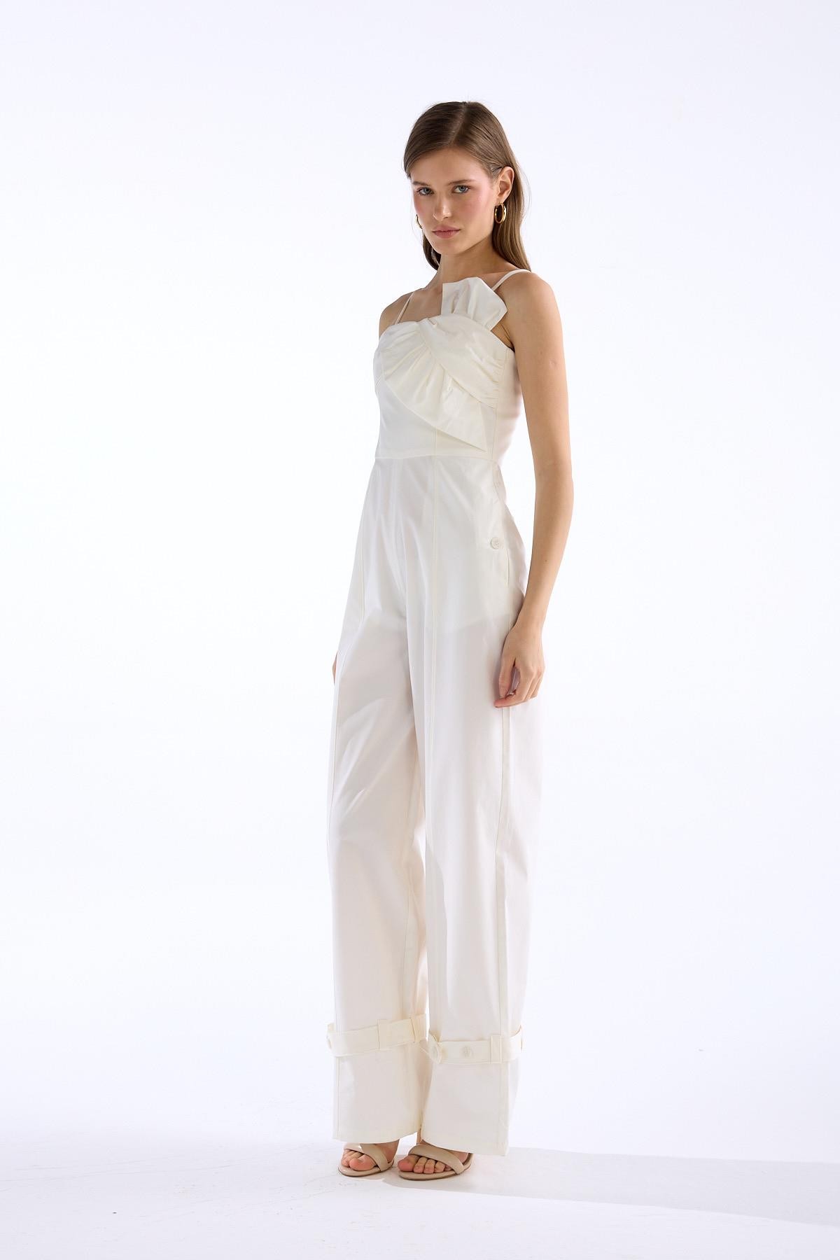Chic Twist Jumpsuit Beyaz