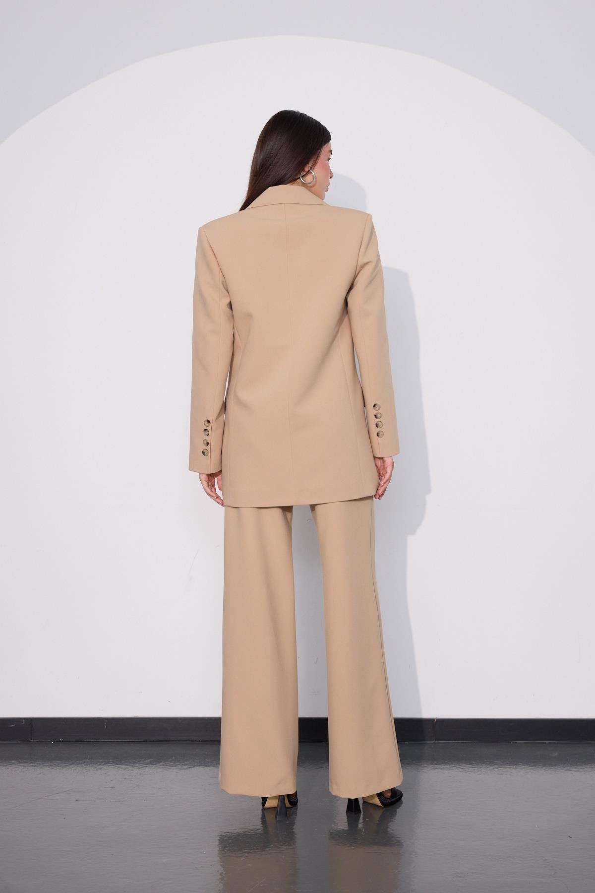 Classic Allure Oversize Blazer Ceket Camel