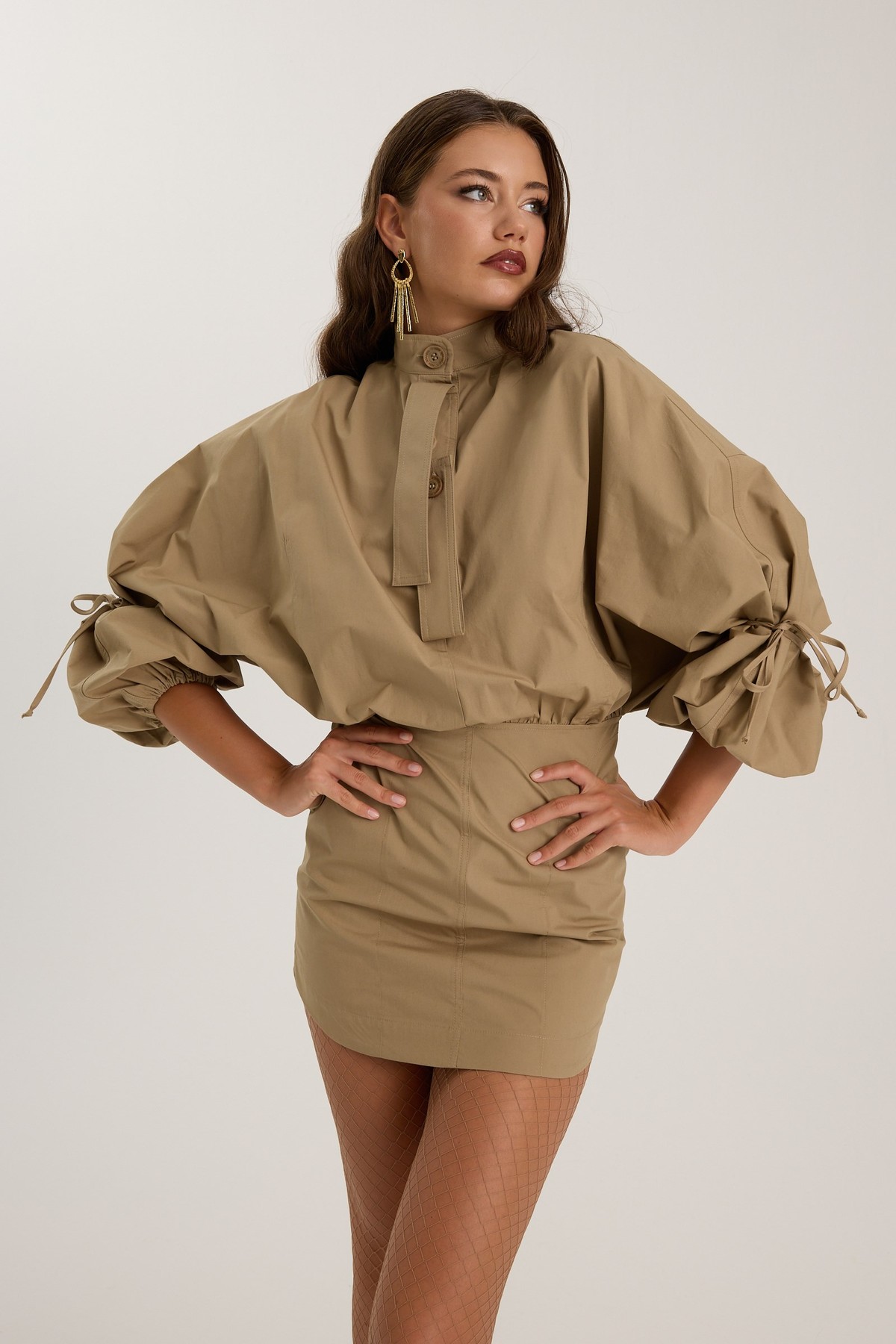 Crown Safari Dress Bronze Brown