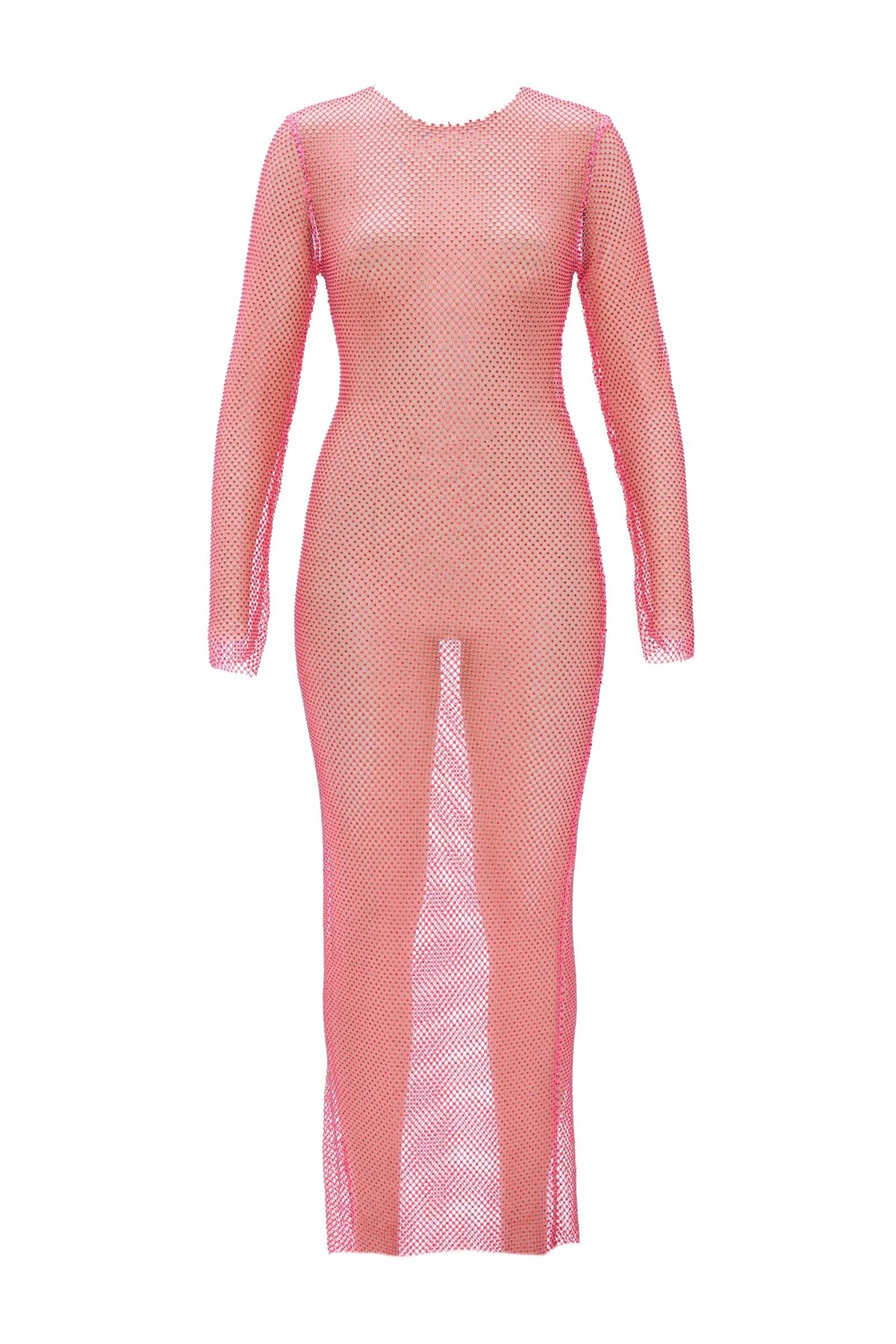 Dazzling Crystal Elegance Dress Fuşya