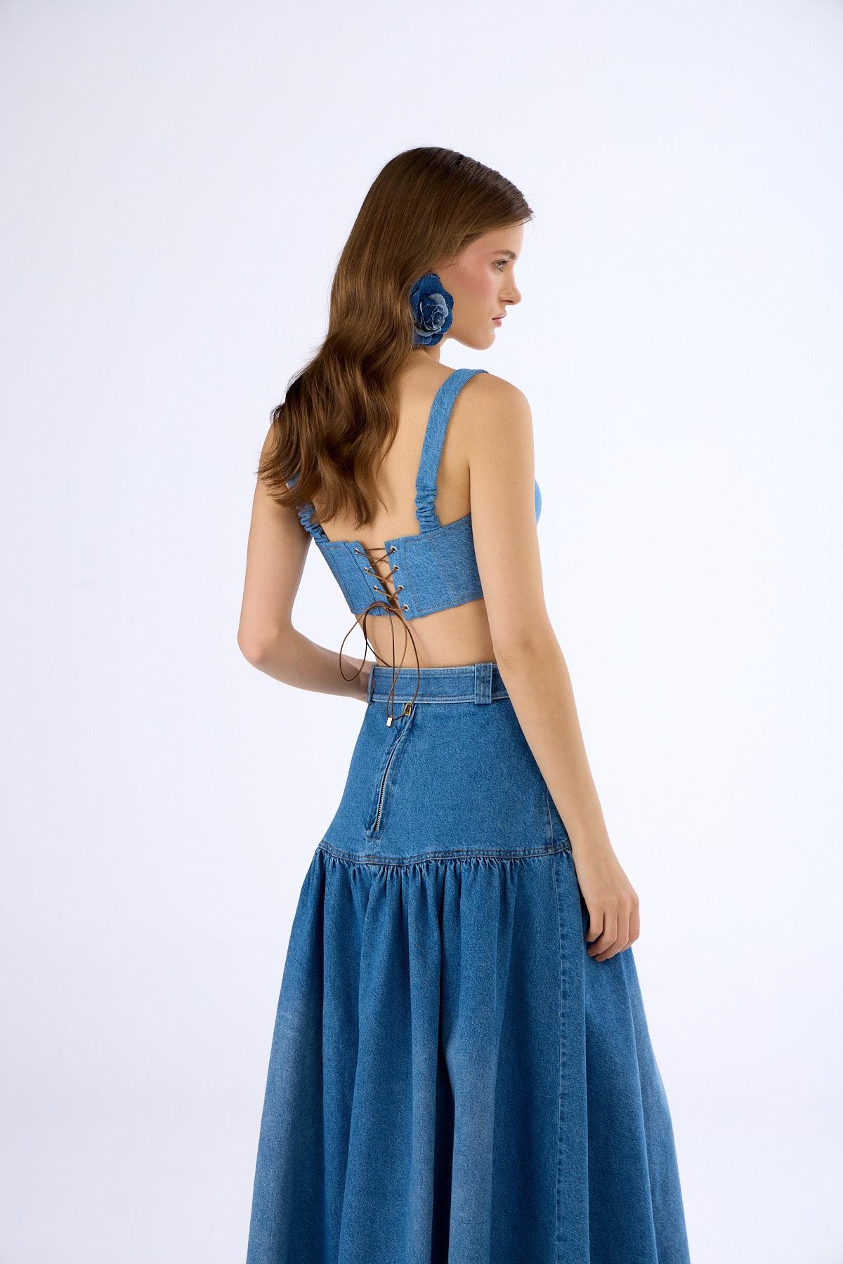 Denim In Denim Tank Büstiyer LİGHT BLUE