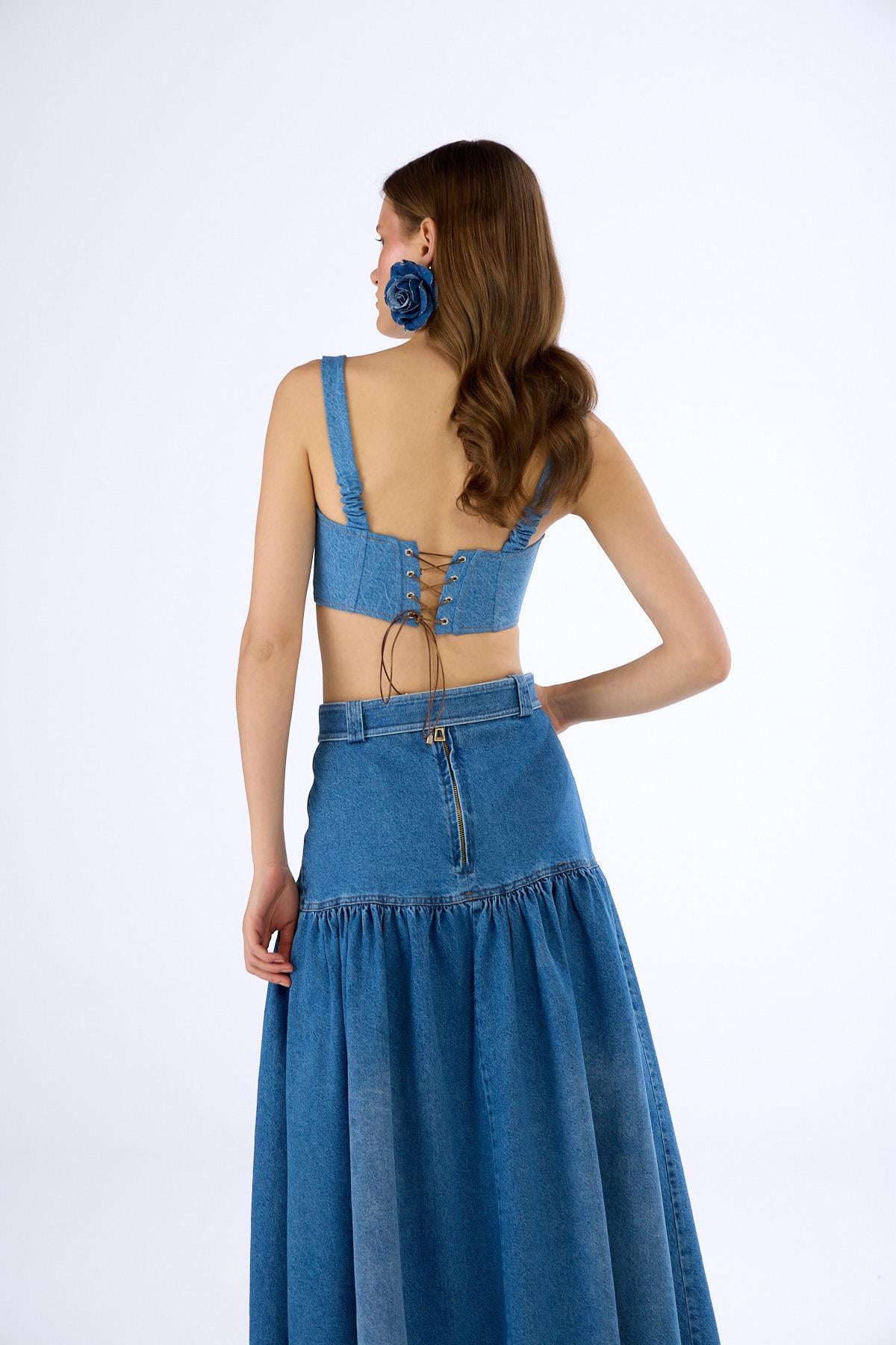 Denim In Denim Tank Büstiyer LİGHT BLUE