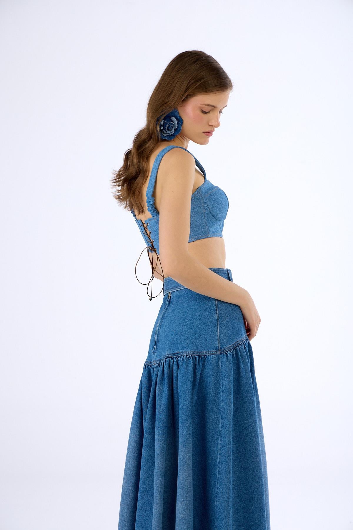 Denim In Denim Tank Büstiyer LİGHT BLUE