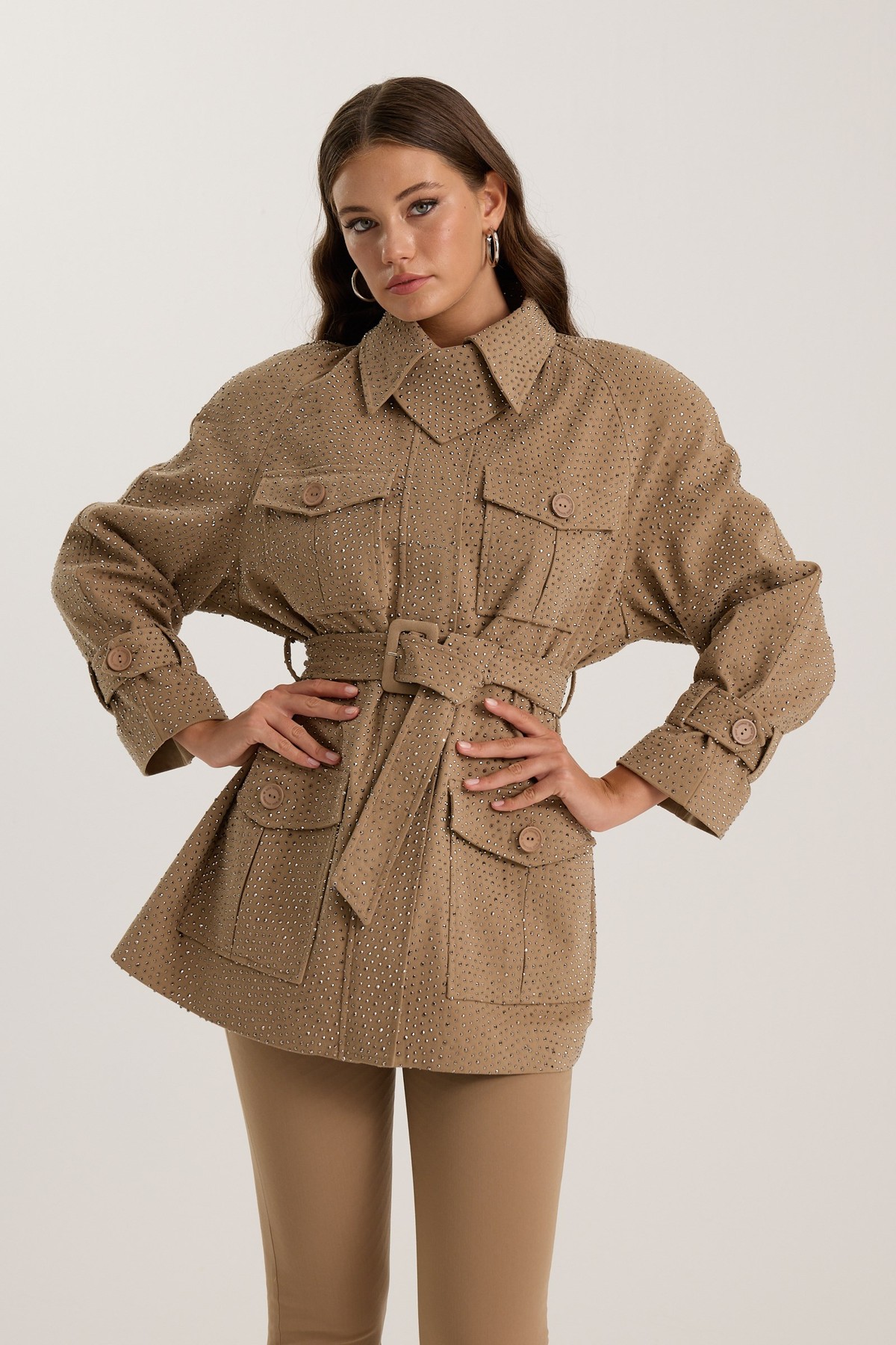 Diamond Nostalgia Edit Trench Bronze Brown