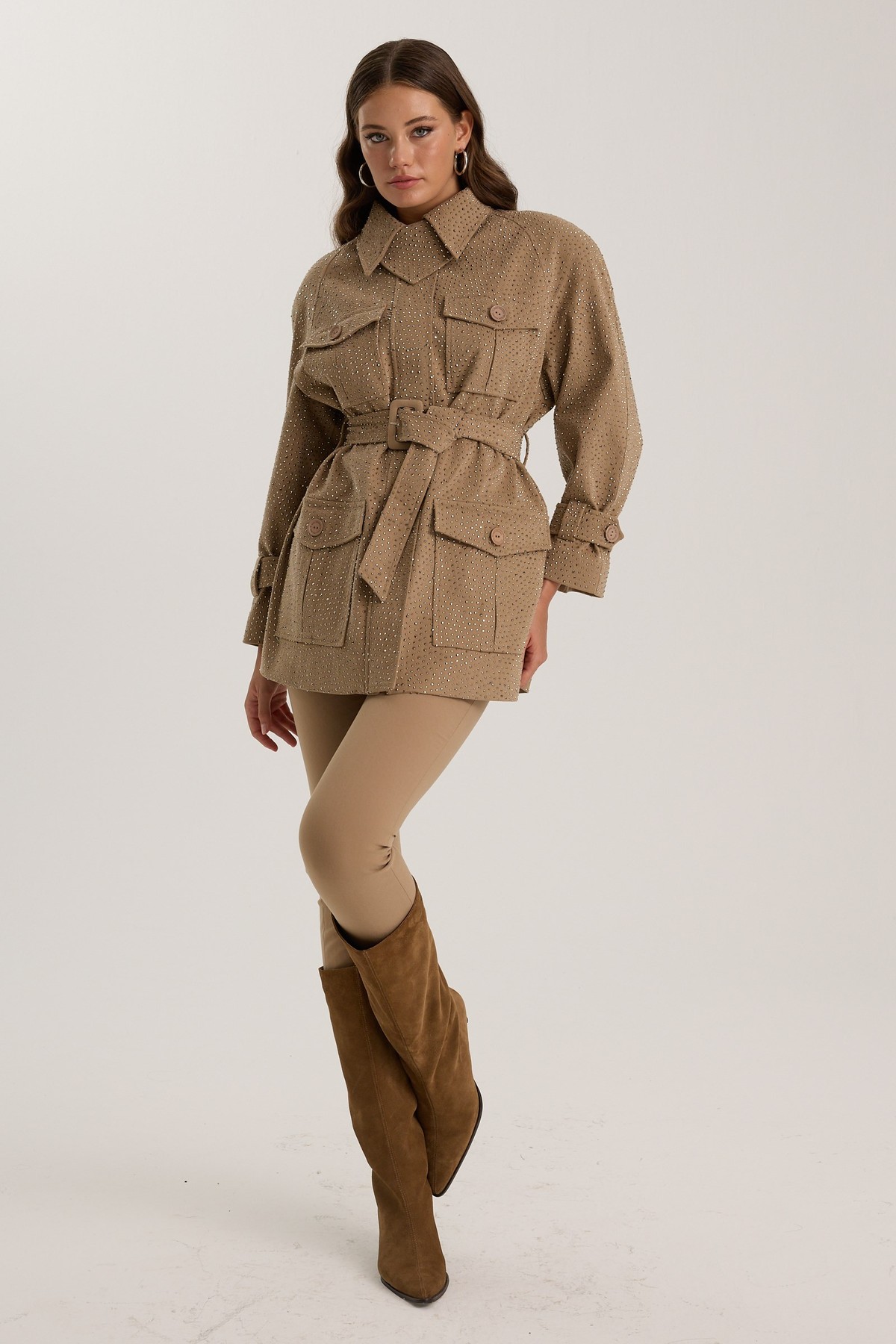 Diamond Nostalgia Edit Trench Bronze Brown
