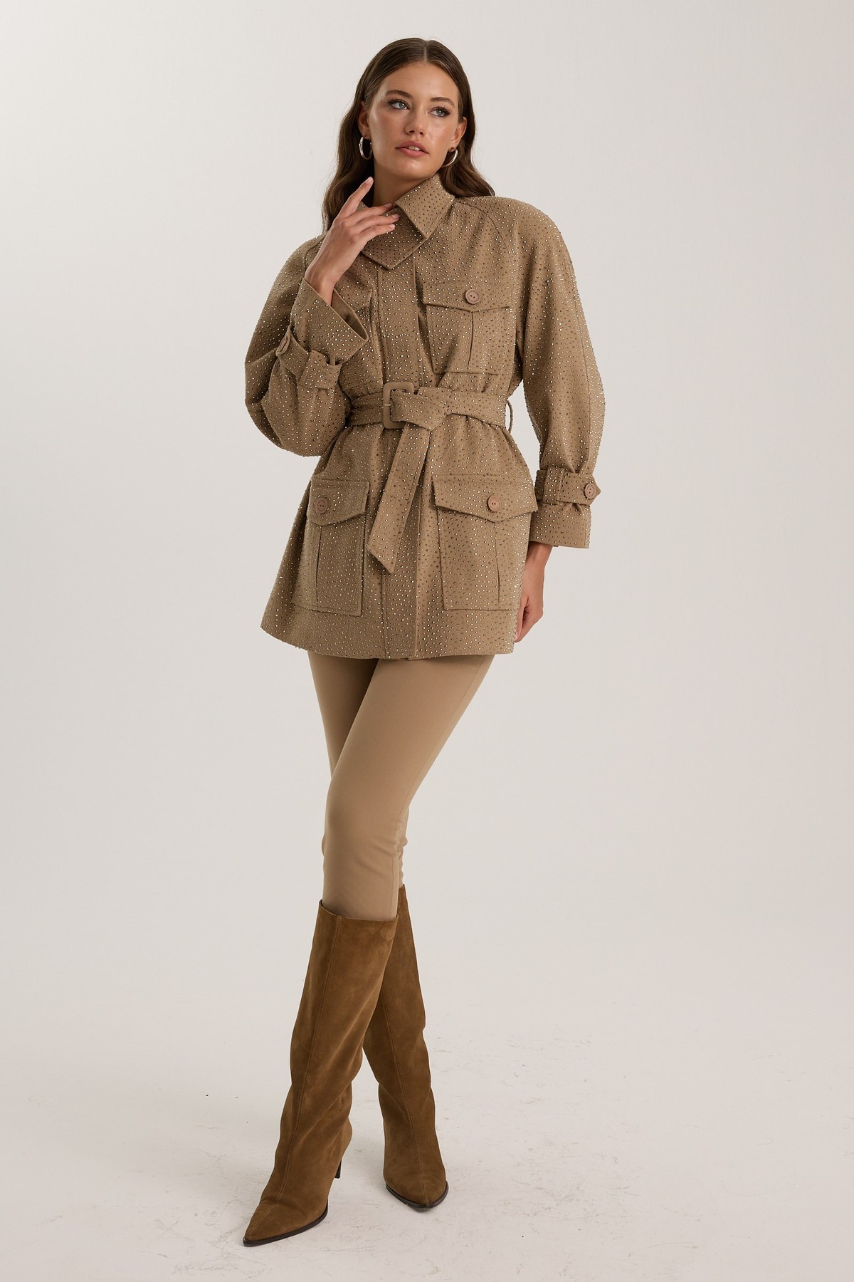 Diamond Nostalgia Edit Trench Bronze Brown