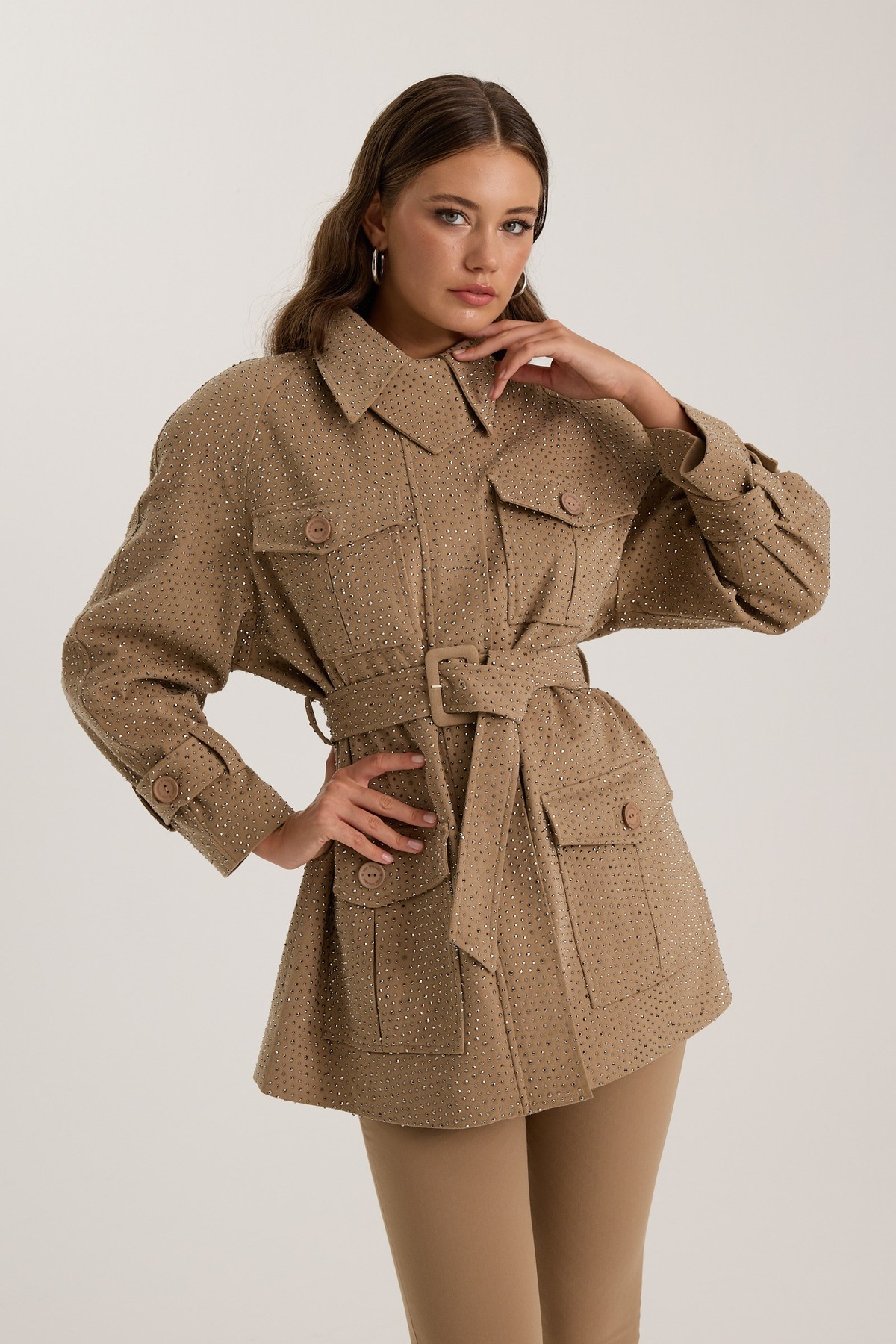 Diamond Nostalgia Edit Trench Bronze Brown